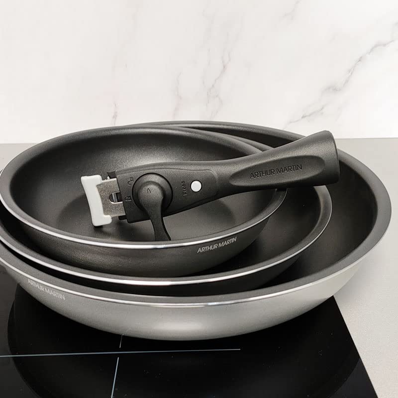 Arthur Martin AM130 set 3 poêles induction 20-28 cm argent