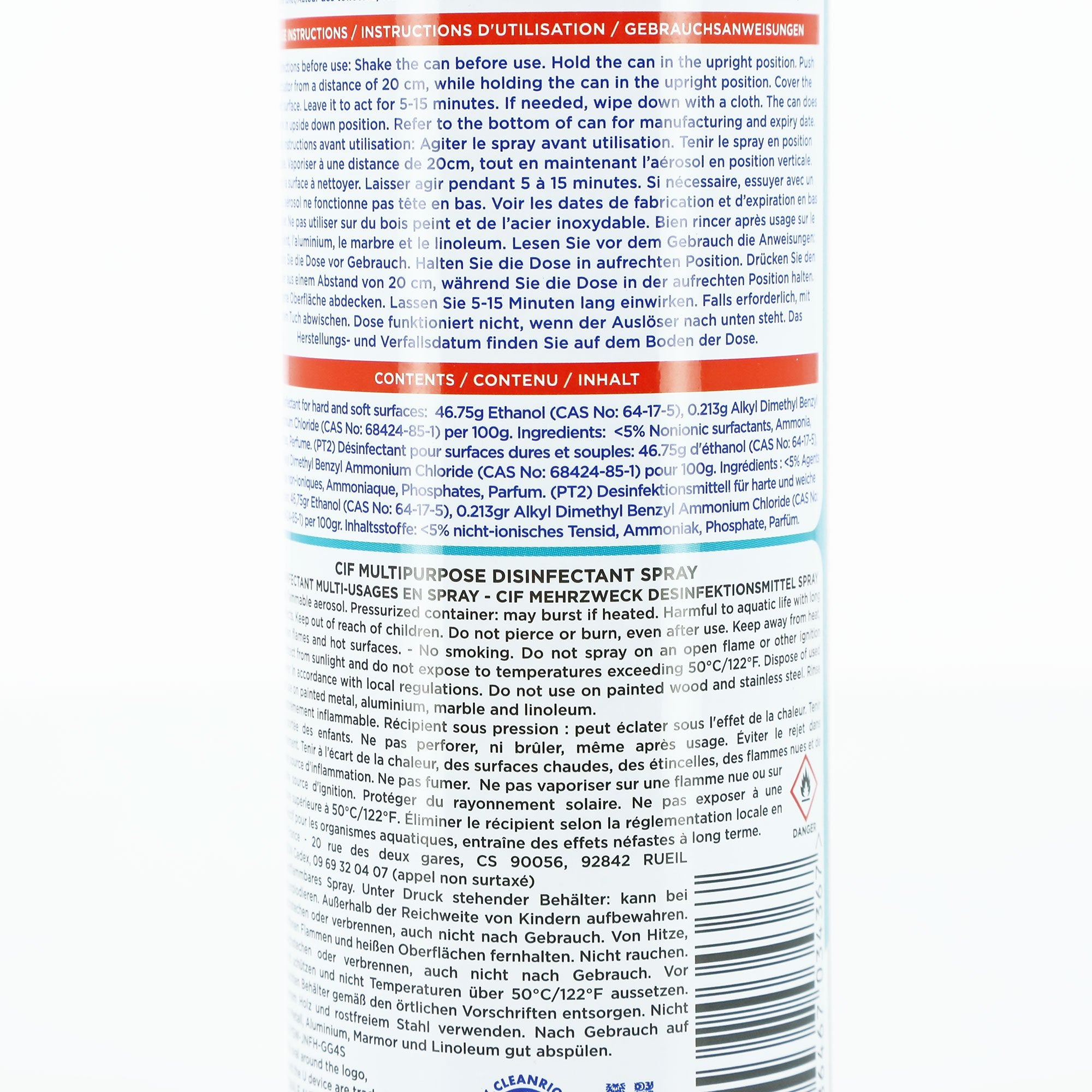Cif Océan spray désinfectant multi-surfaces parfum océan
