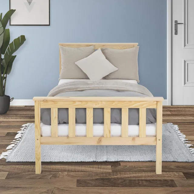 ECD Germany Möbel lit enfant 90x200 pin naturel sommier