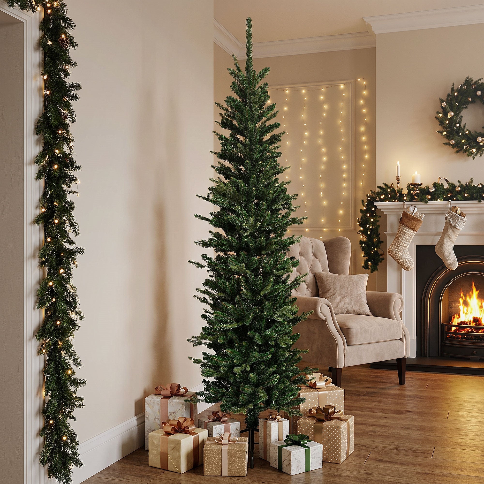 ECD Germany sapin artificiel 180 cm vert étroit 933 pointes