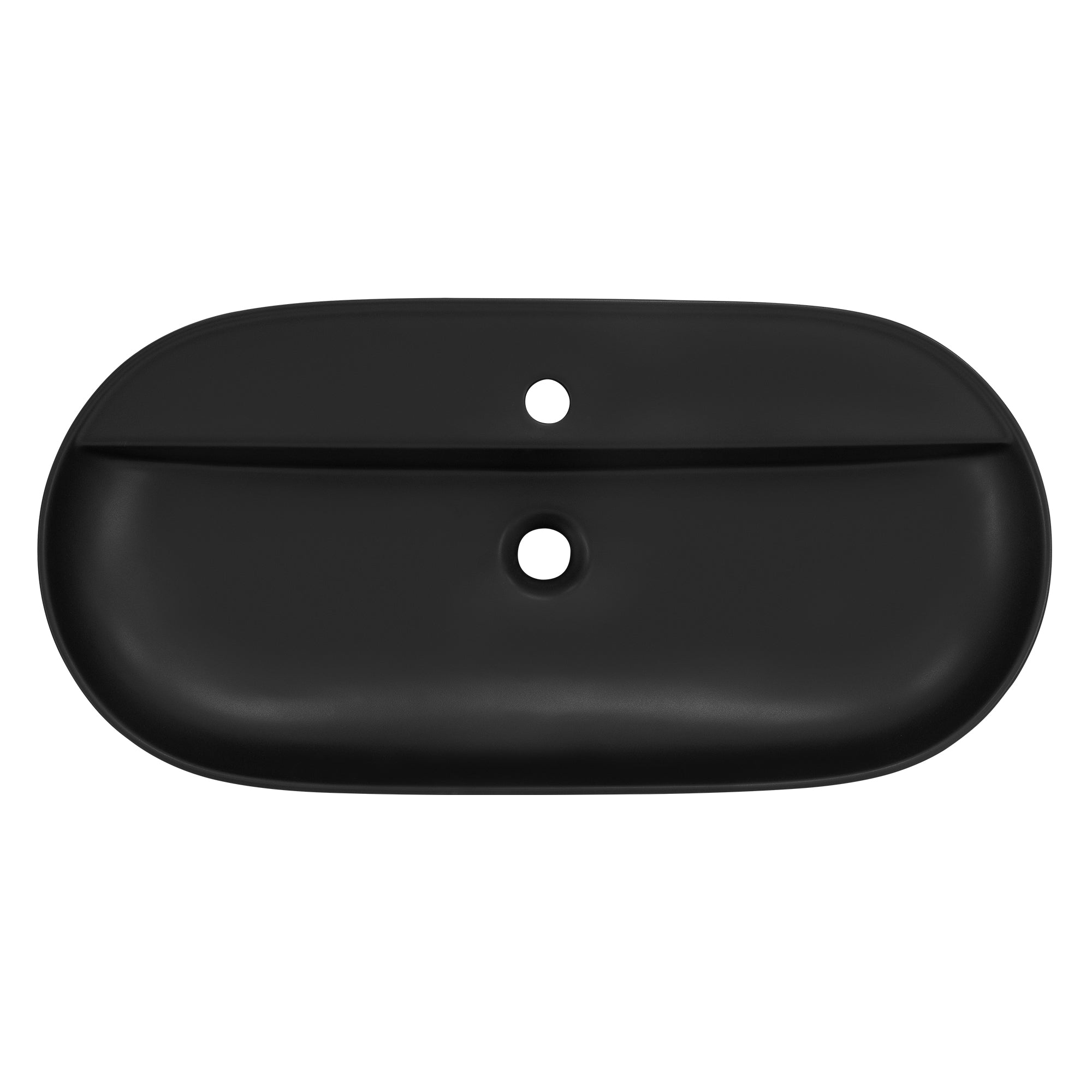 ECD Germany Sanitär vasque céramique noire 80x40 + bonde