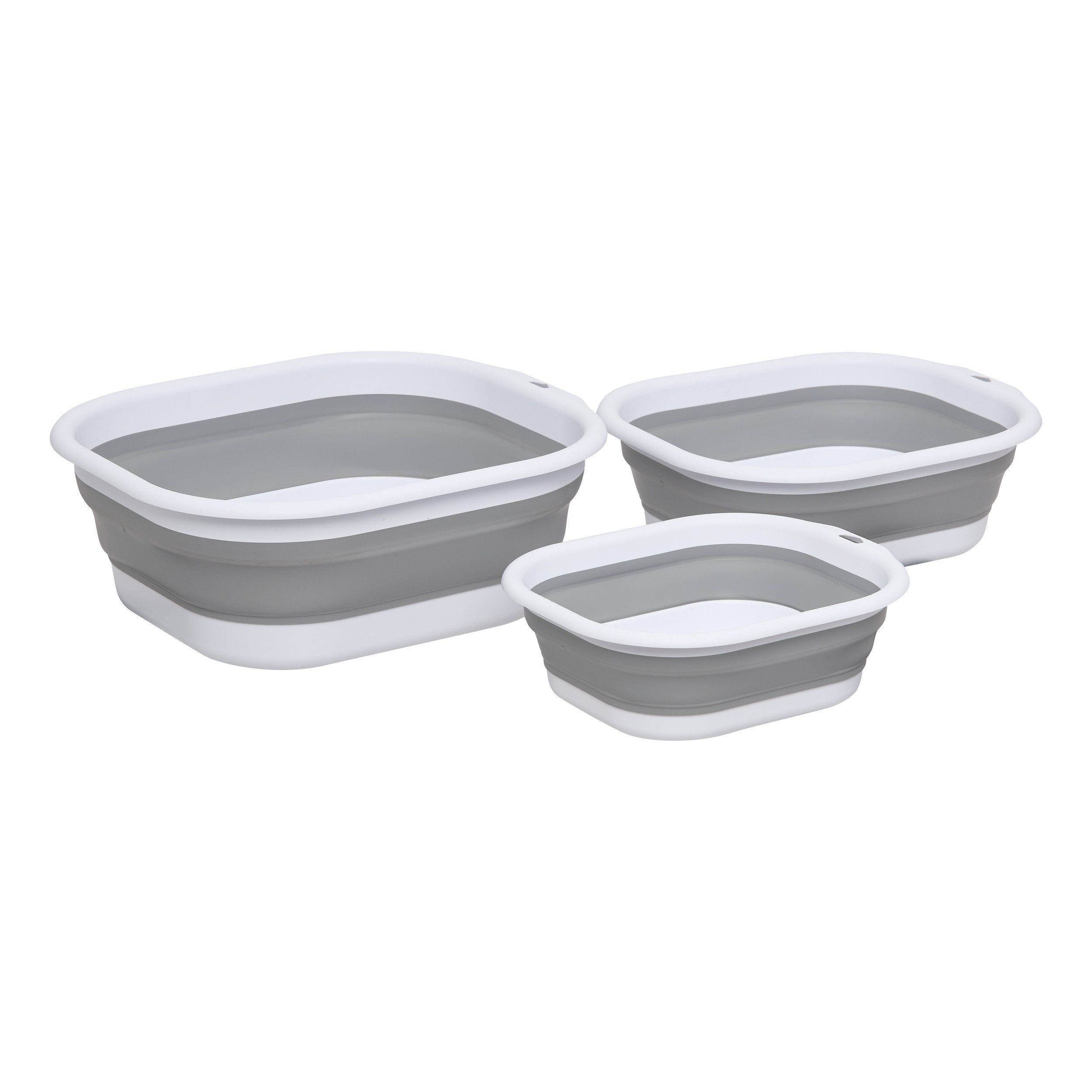Stokomani Lot 3 Bassines rétractables 3L 5L 10L pliable