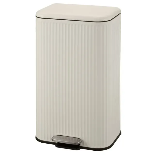 Red Deco Line poubelle cuisine pédale 50L crème mat inox