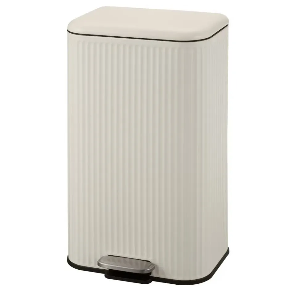 Red Deco Line poubelle cuisine pédale 50L crème mat inox