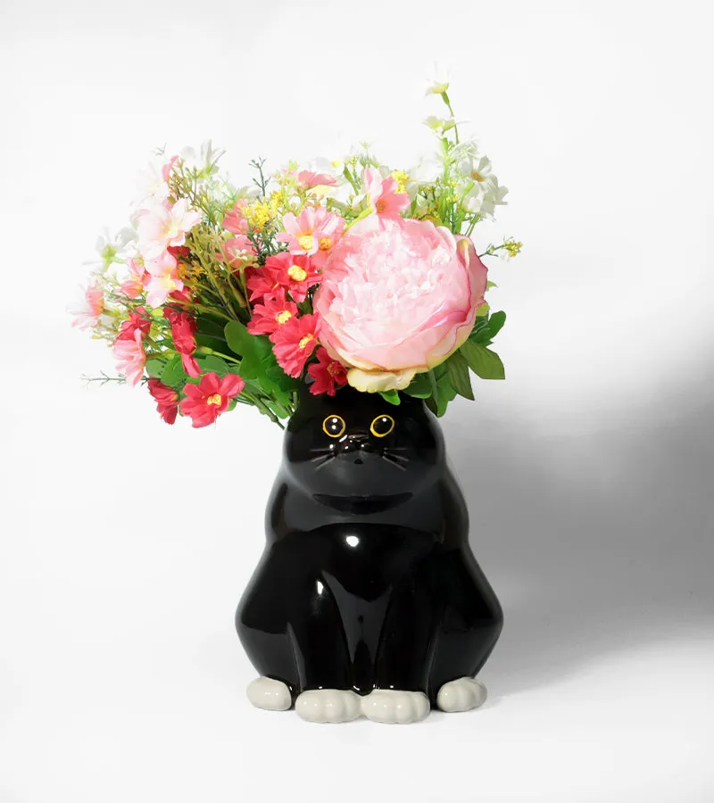 L'avant gardiste Vases et cache-pots Vase chat dodu céramique
