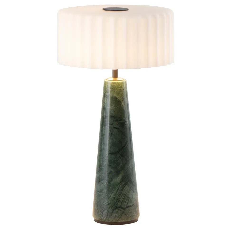 Red Deco Blok Green Marble lampe sans fil marbre vert H30cm