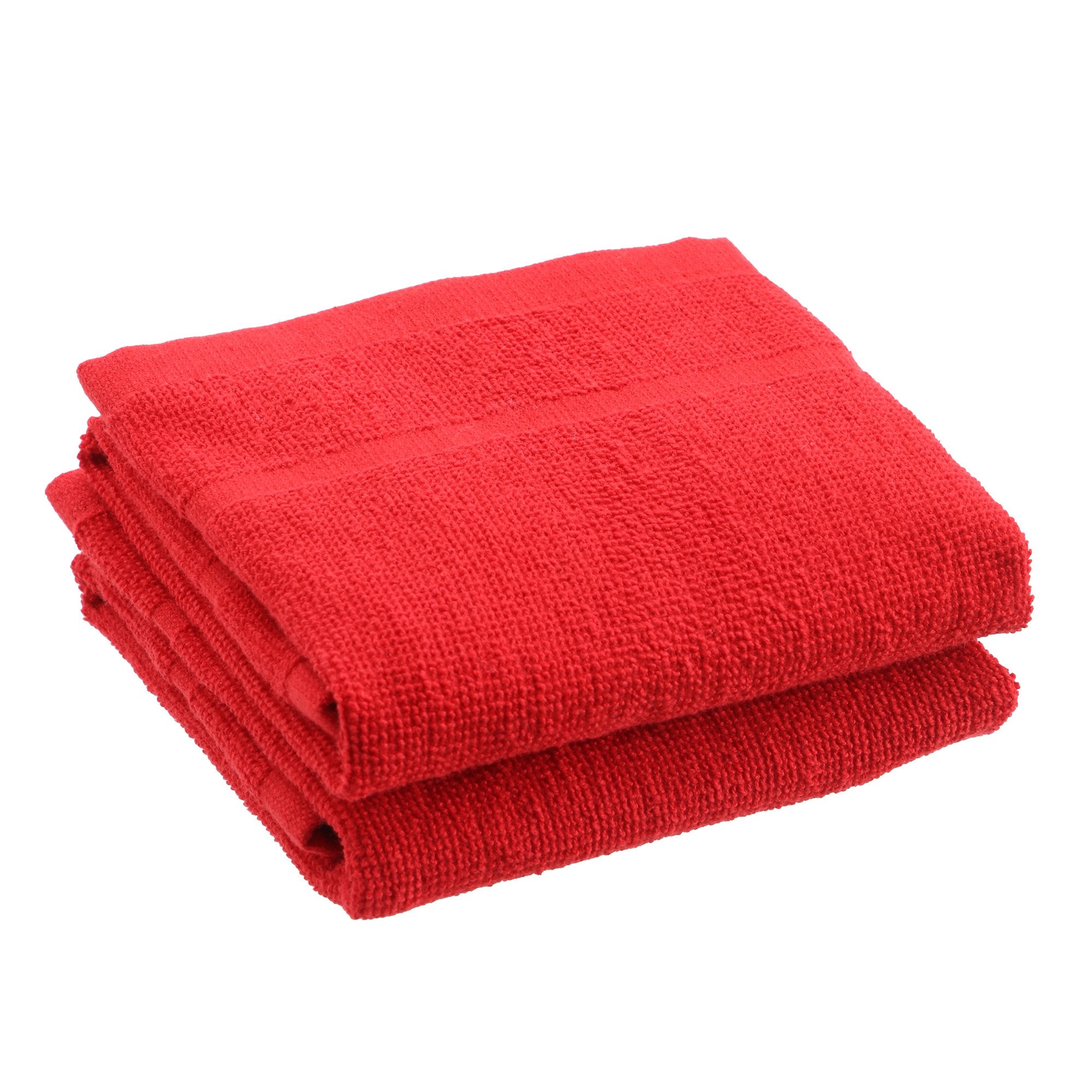 Lot 2 serviettes 40x40 cm torchon cuisine rouge coton