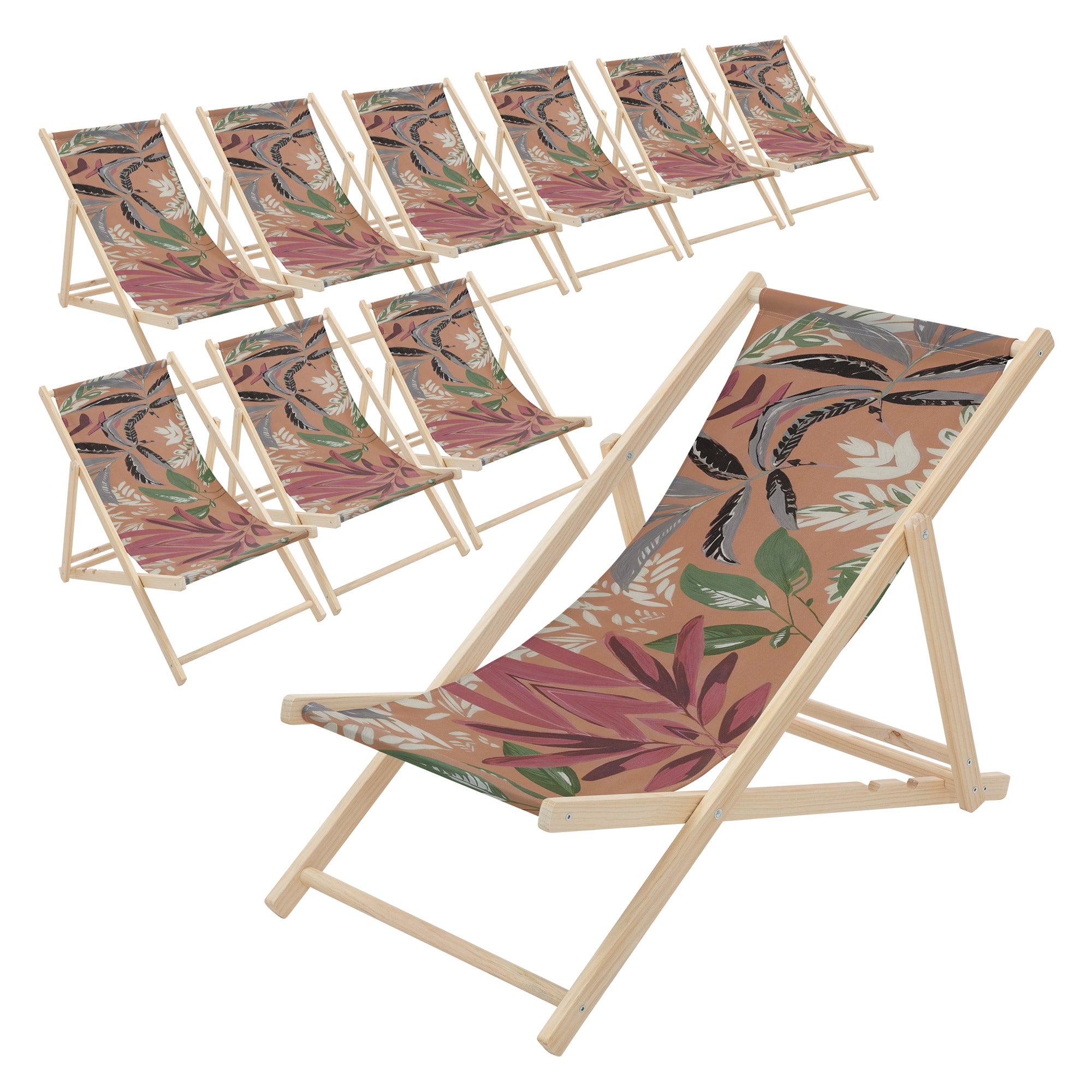 ECD Germany Sport transat jardin bois pliant motif floral