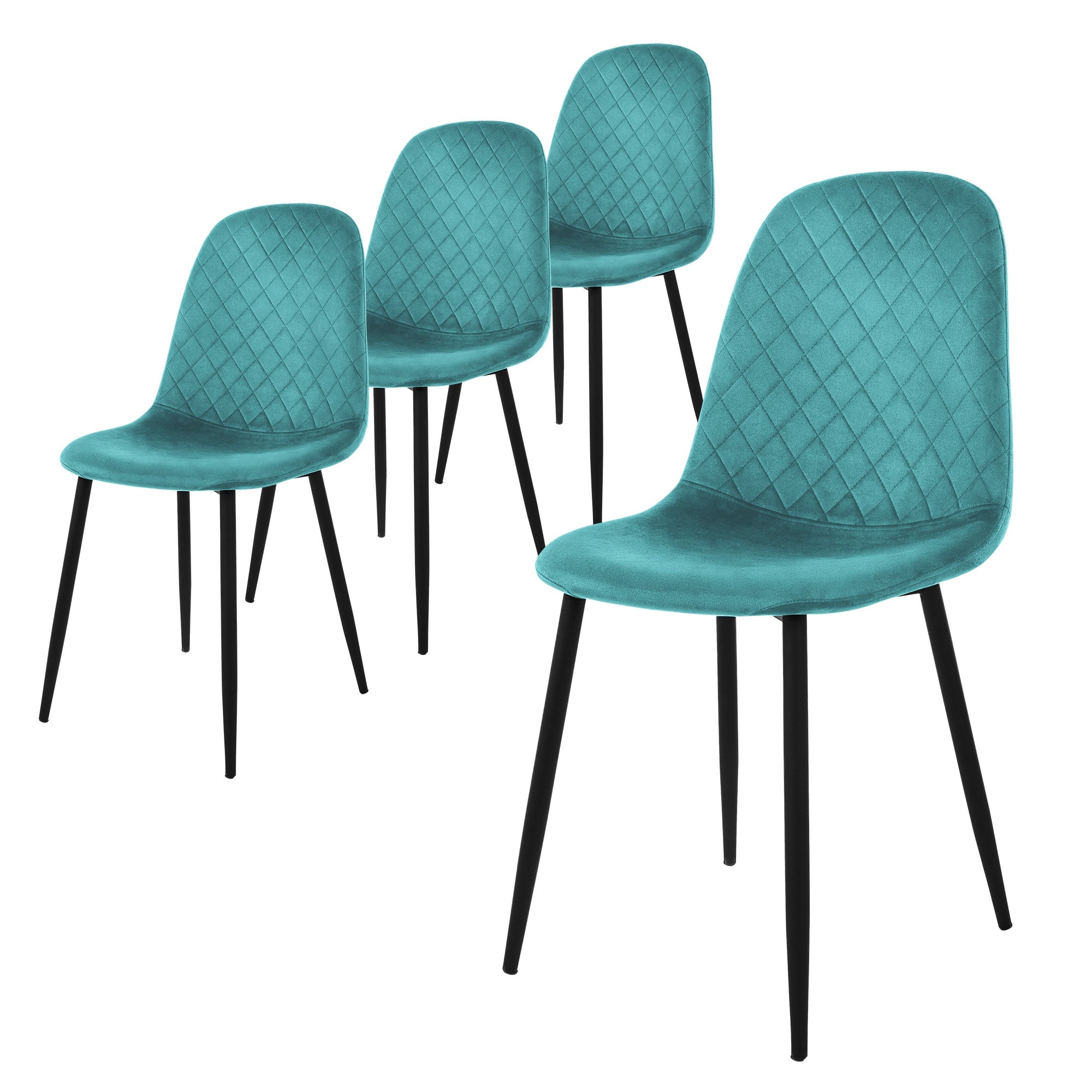 ECD Germany Möbel chaise salle à manger velours pétrole lot 4