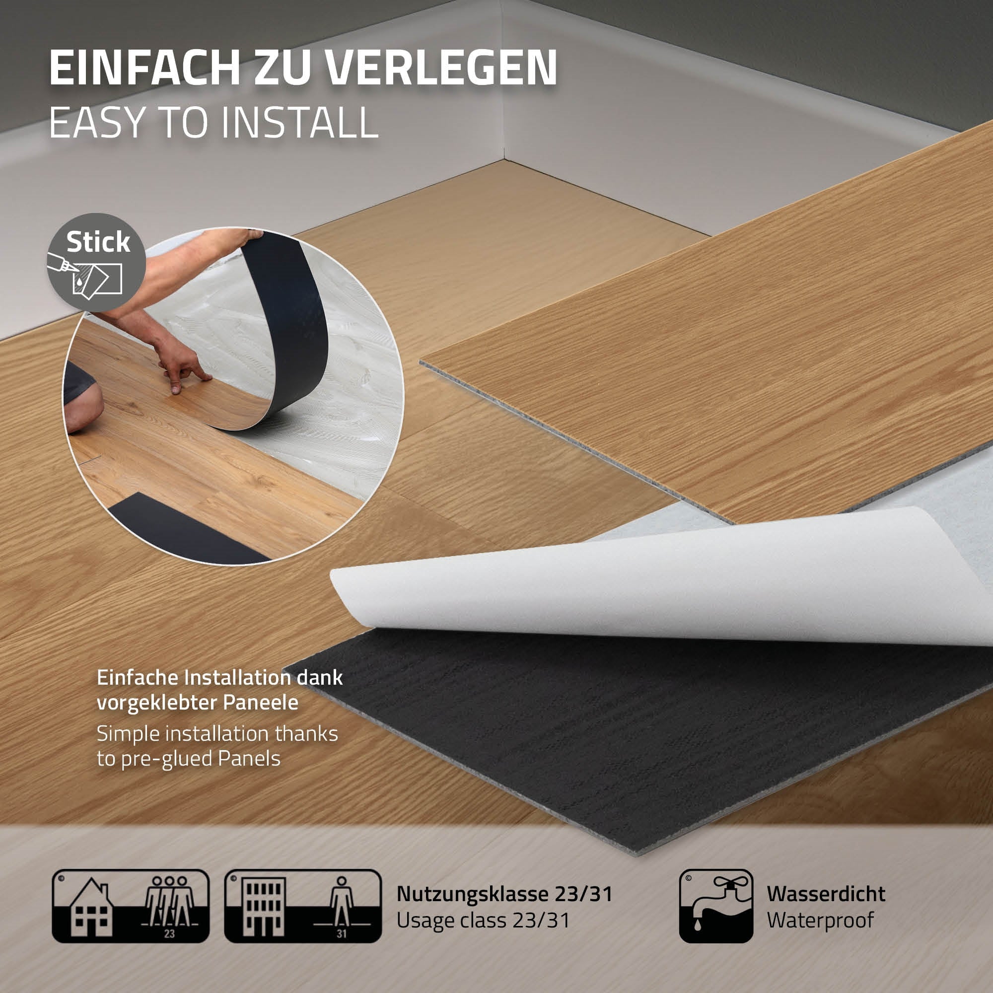 ECD Germany Bauen & Renovieren sol vinyle Eiche Sundance 4,46 m²