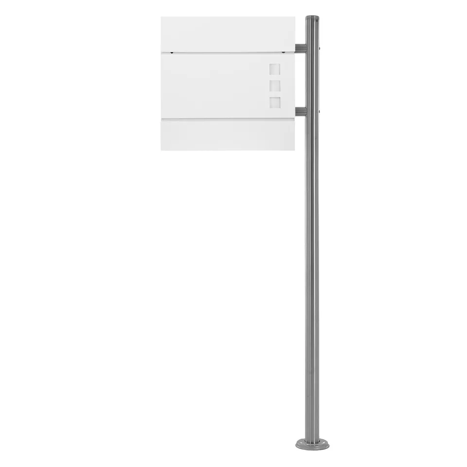 ECD Germany Modèle 6 boîte aux lettres sur pied blanc 37 cm