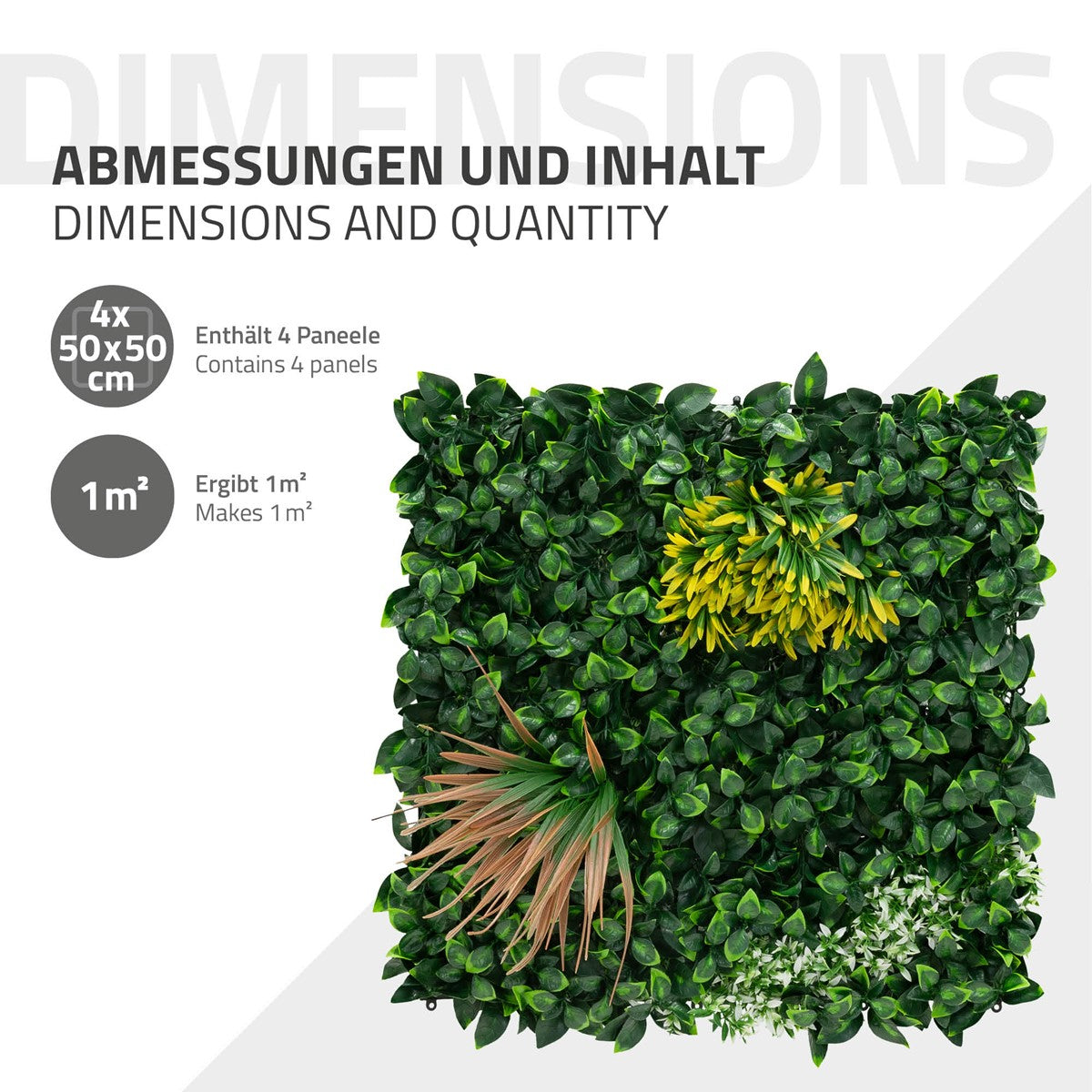 ECD Germany Copper Leaf mur végétal 50x50 cm lot de 4