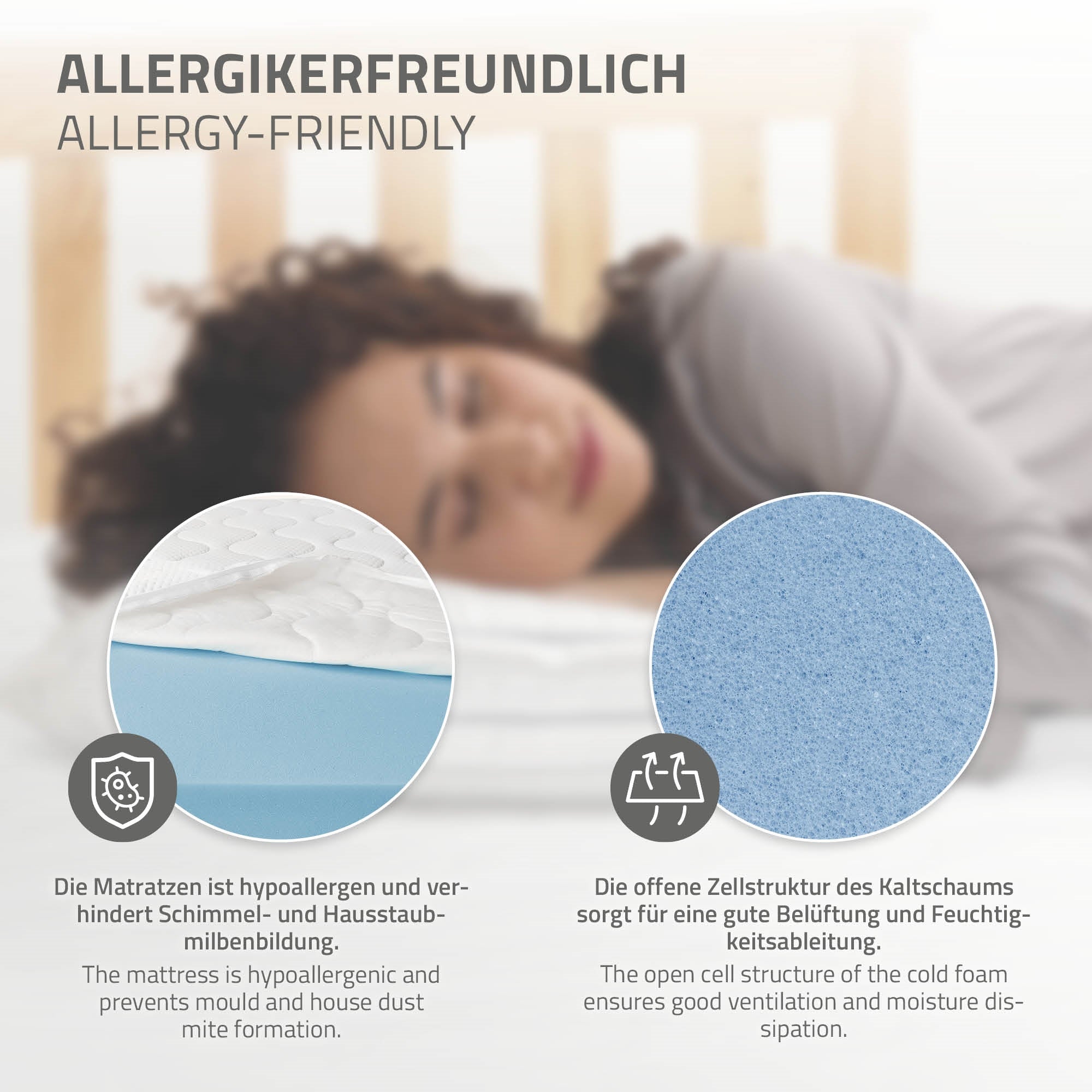 ECD Germany Möbel Matelas mousse froide 90x200 cm H4 extra ferme