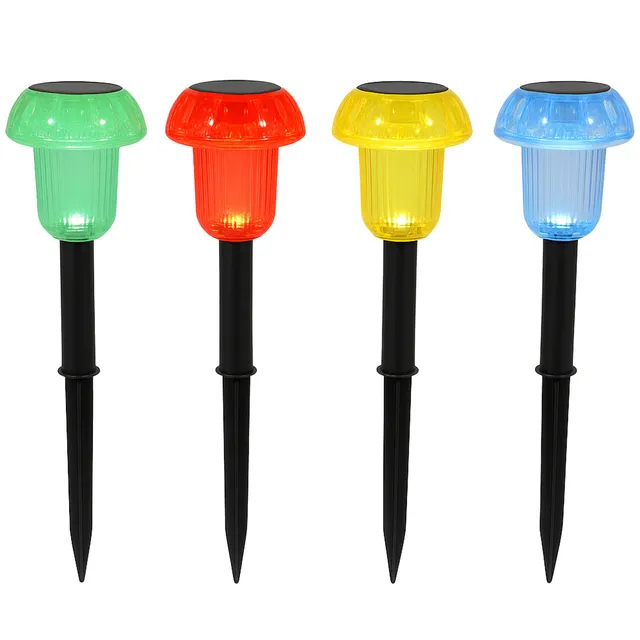 Red Deco Mushy Balise Solaire Champignon Lot 4 Multicolore H24cm