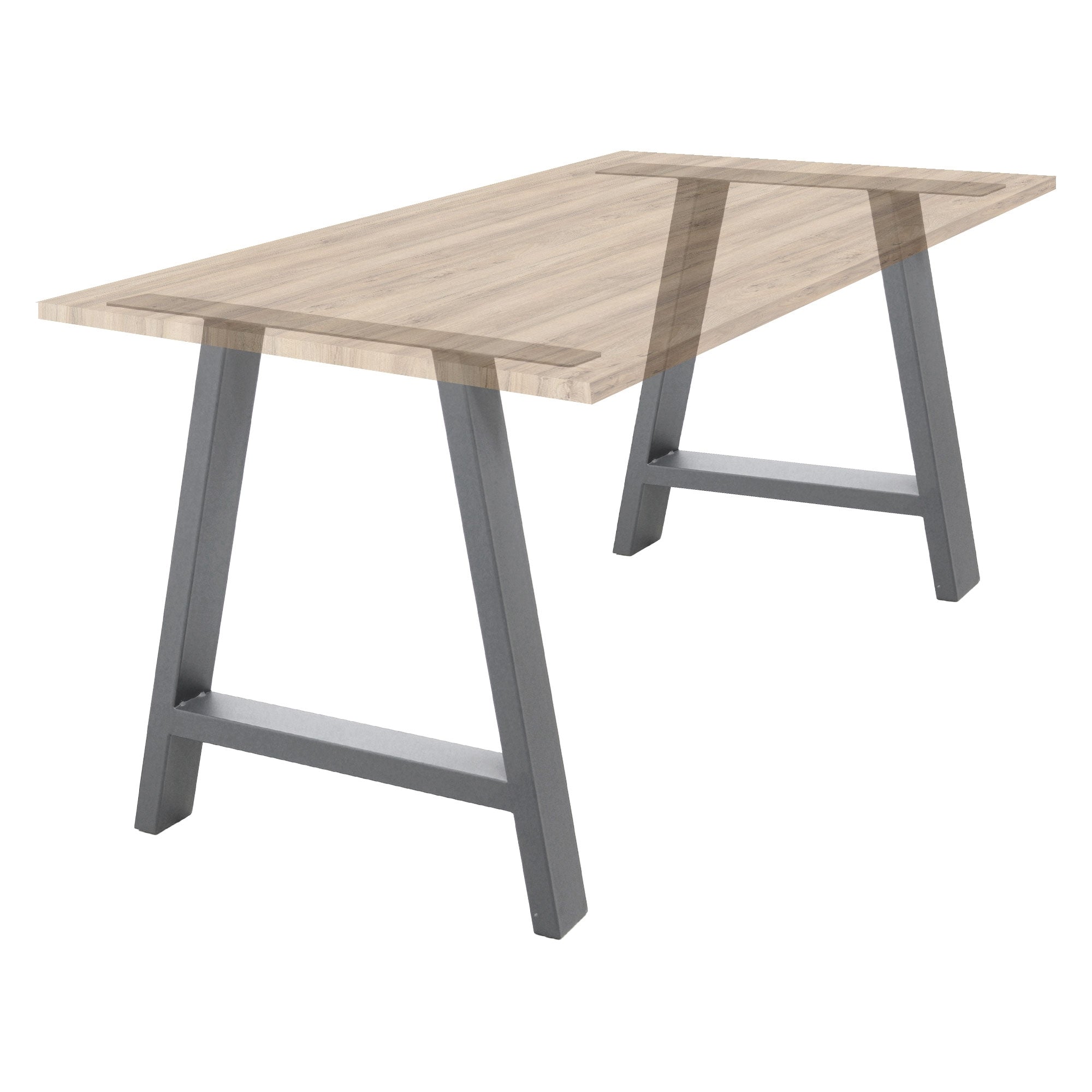 ECD Germany pieds table acier gris 70x72 cm A-design lot 2
