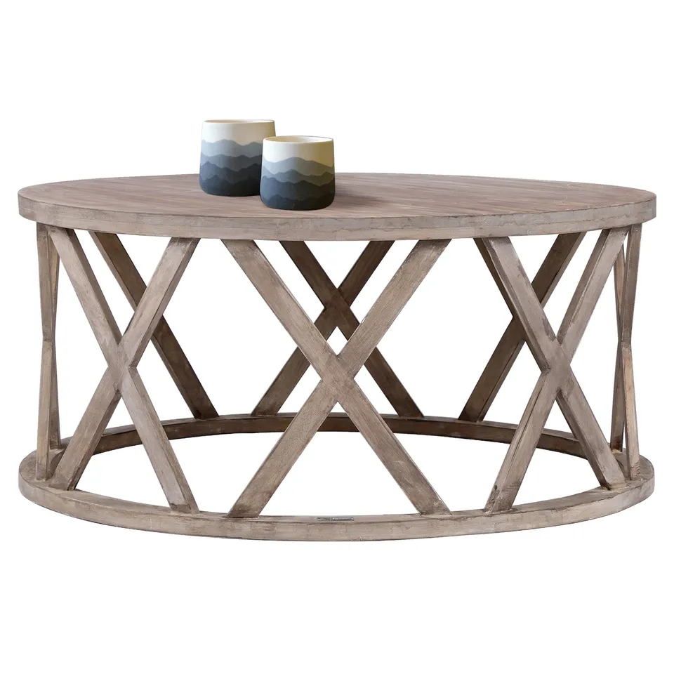 WOMO-Design WOMO table basse ronde 100 cm bois manguier marron