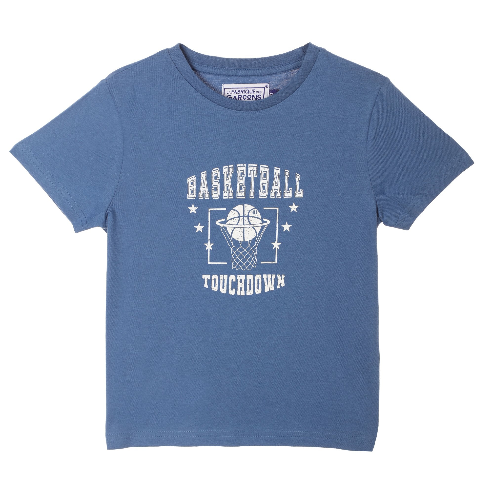 Stokomani Mode Tee-shirt bleu enfant 03A coton