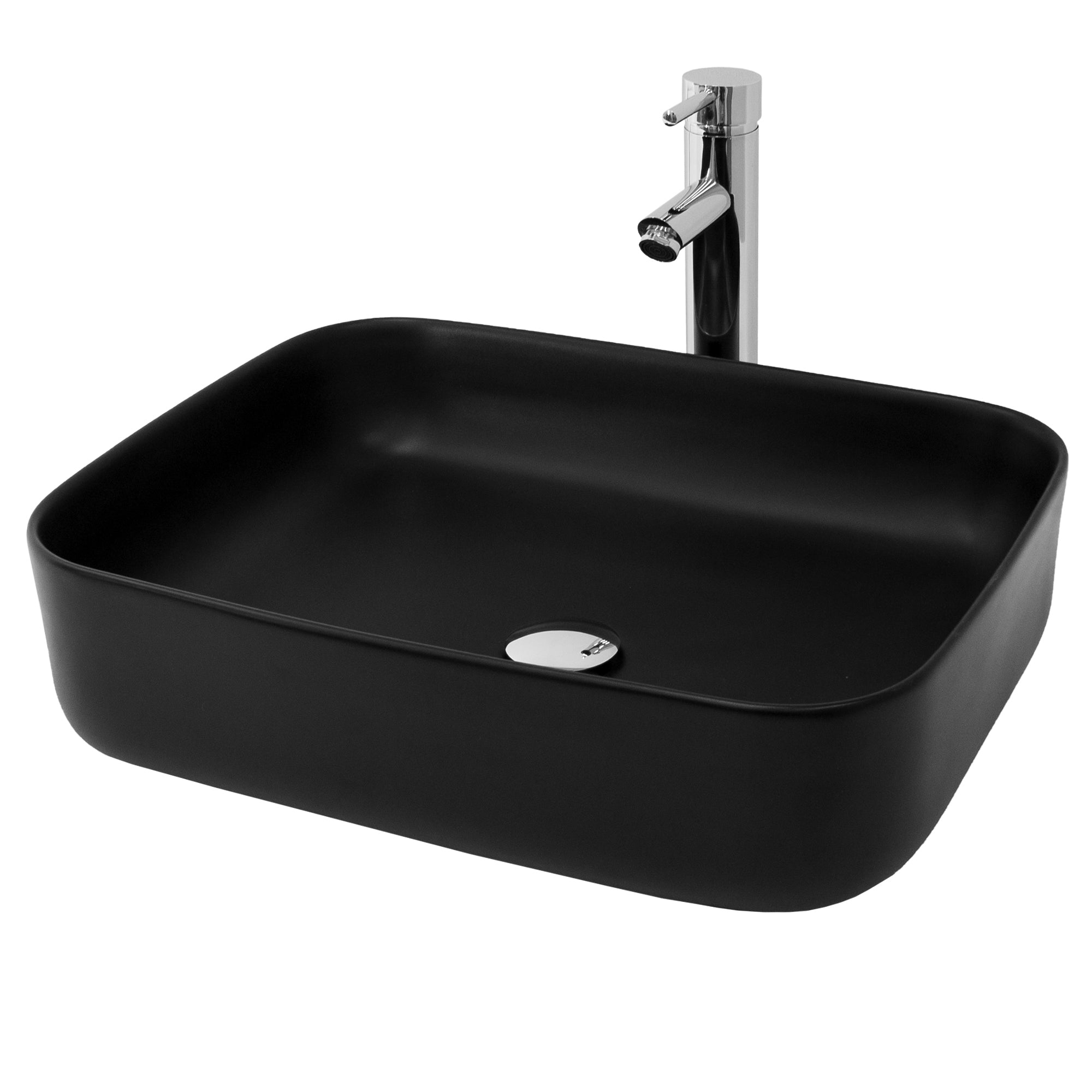 LuxeBath lavabo carré blanc céramique 39,5 cm à poser