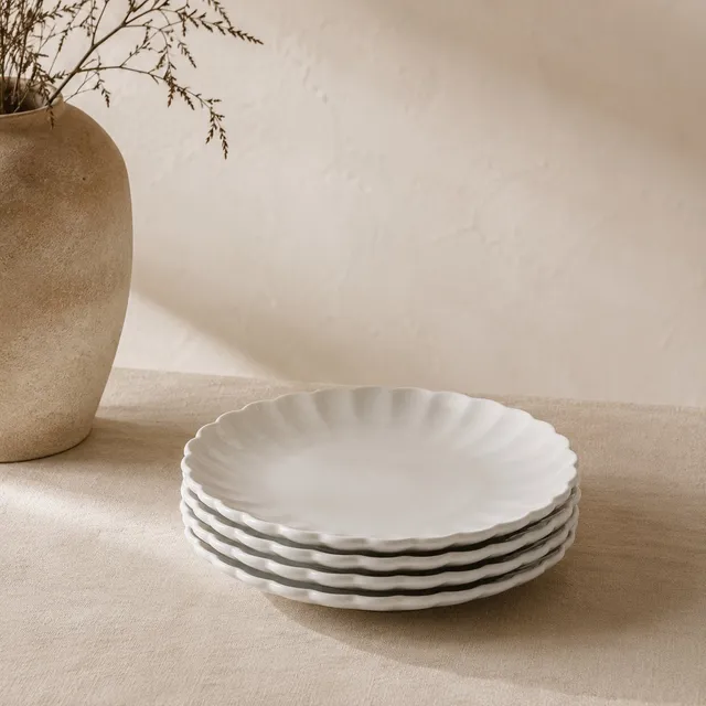 Stokomani Maison lot 4 assiettes dessert coquillage