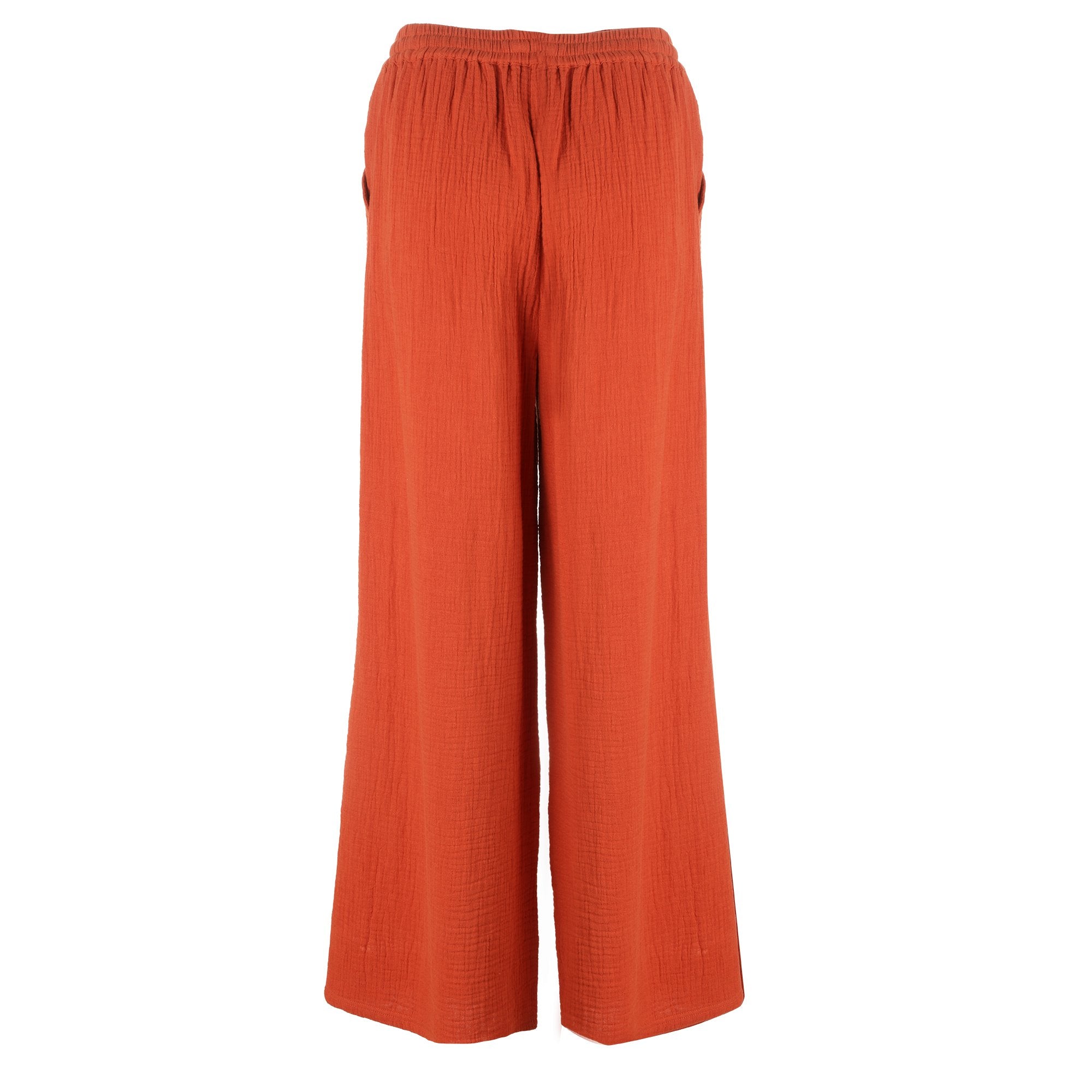 Stokomani Mode pantalon gaze de coton rouge taille 38