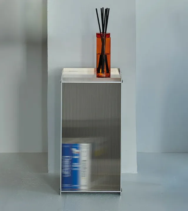 Neowise table d'appoint aluminium translucide design