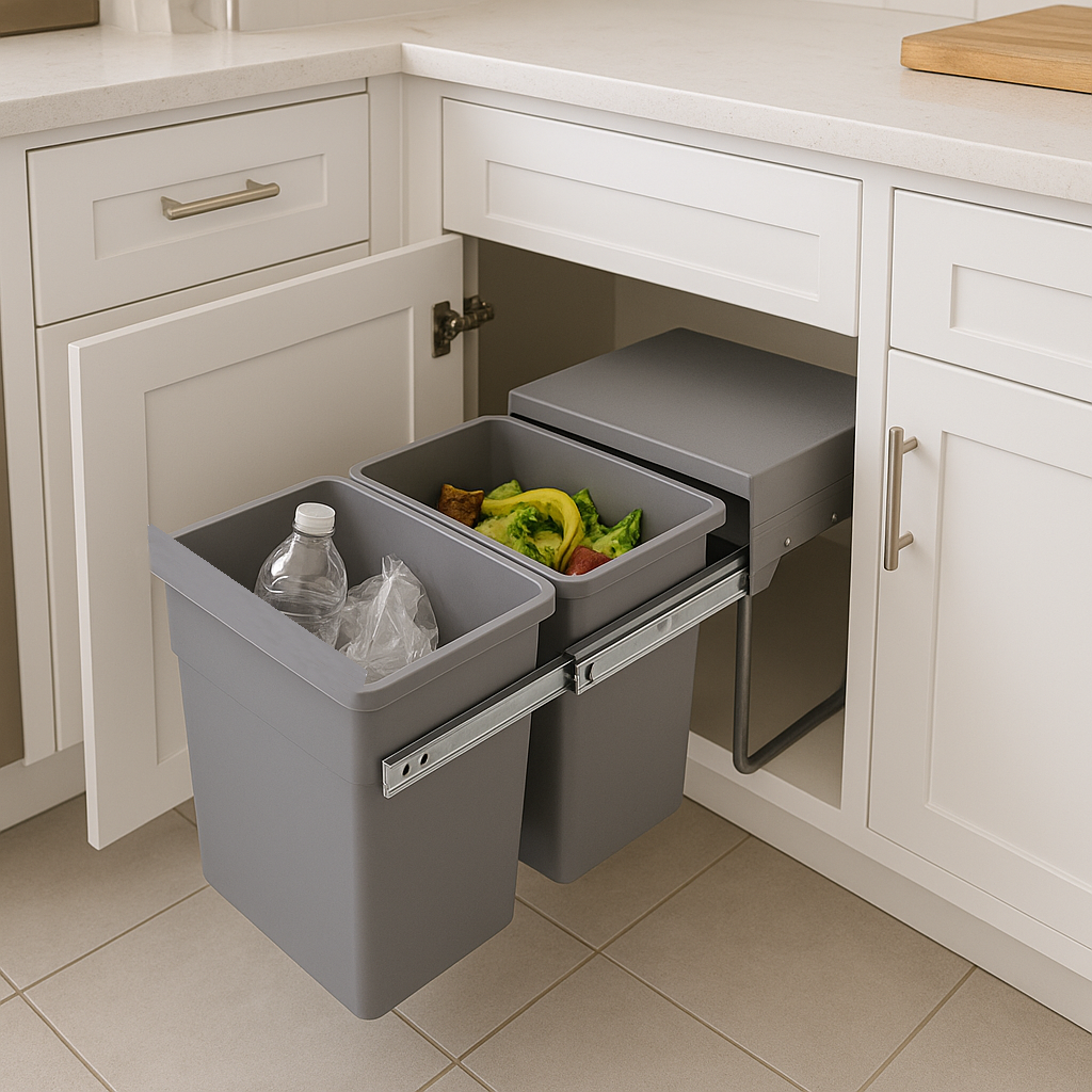 Red Deco Hype poubelle encastrée 36L 2x18L coulissante inox