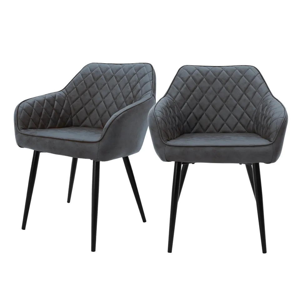 ECD Germany Möbel ML-Design chaise salle à manger anthracite lot de 2