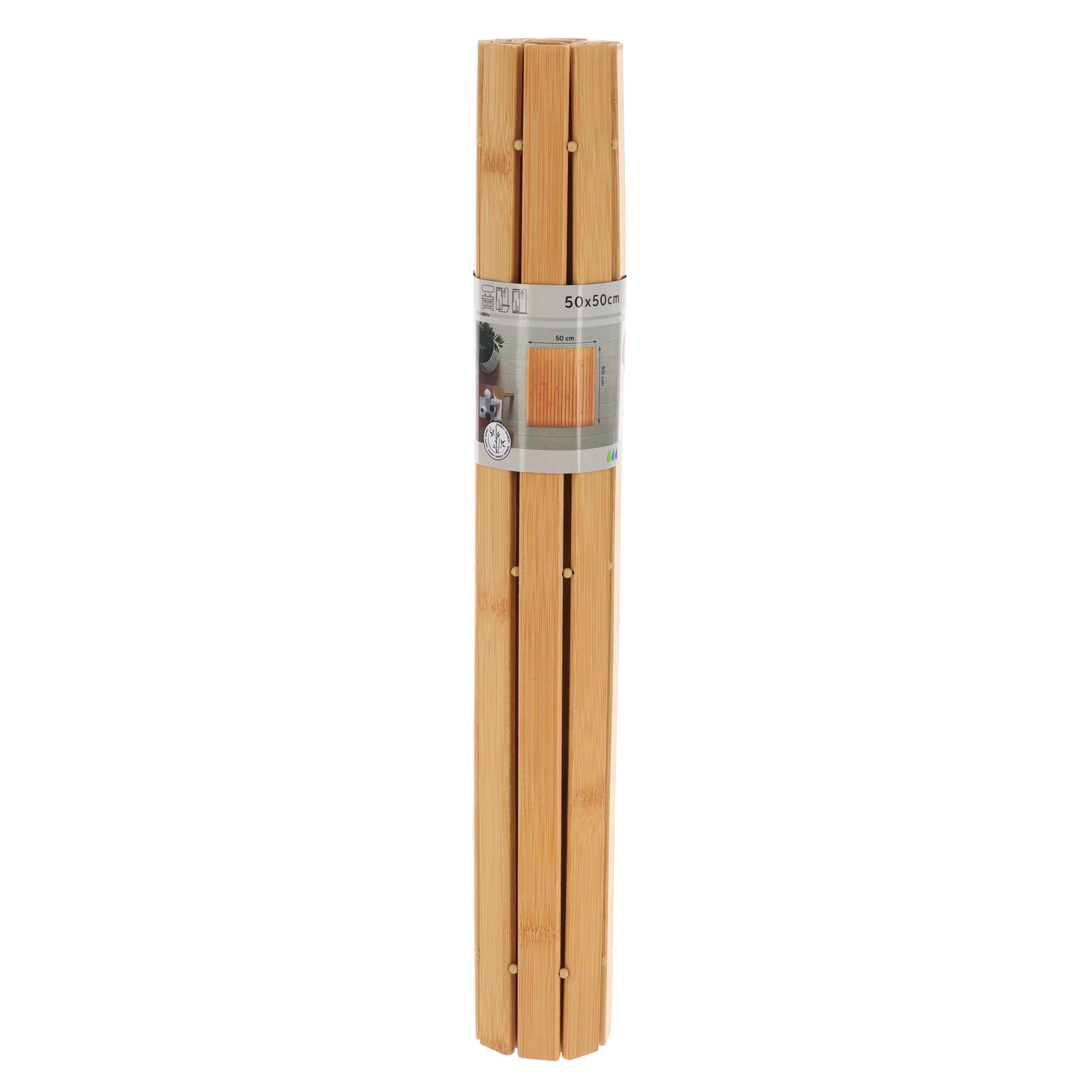 Stokomani Maison caillebotis bambou 50x50 cm naturel antidérapant