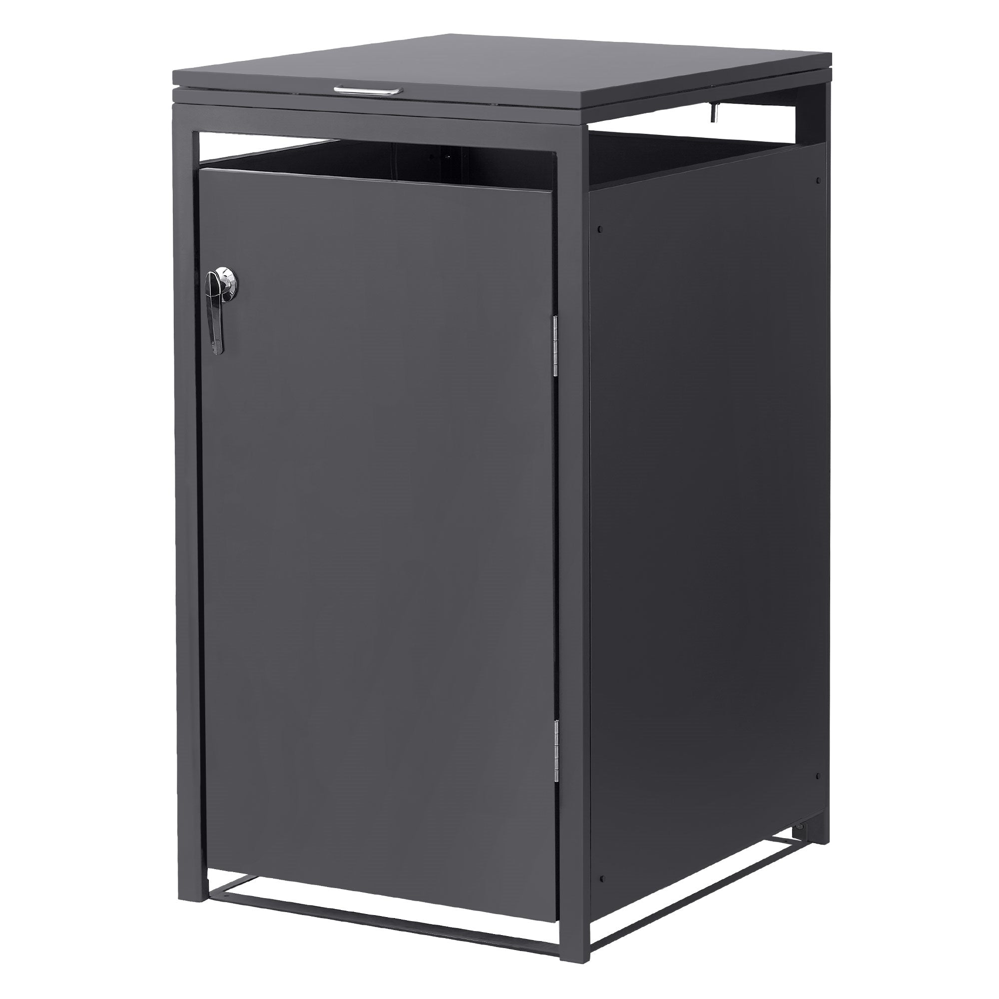 ECD Germany Garten coffre poubelle acier anthracite 68x80x116 cm