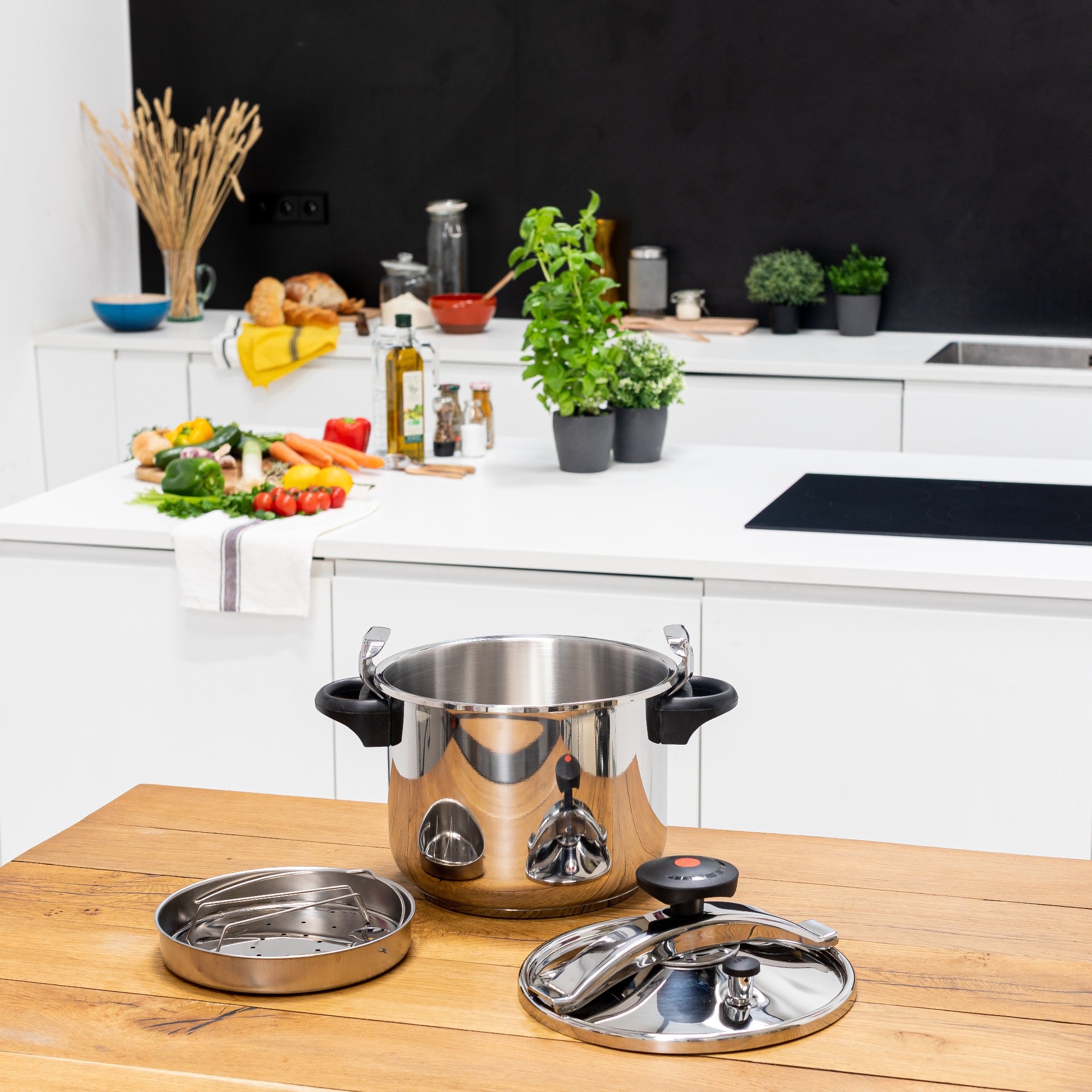 Red Deco Classique autocuiseur inox 8L Ø24cm avec panier