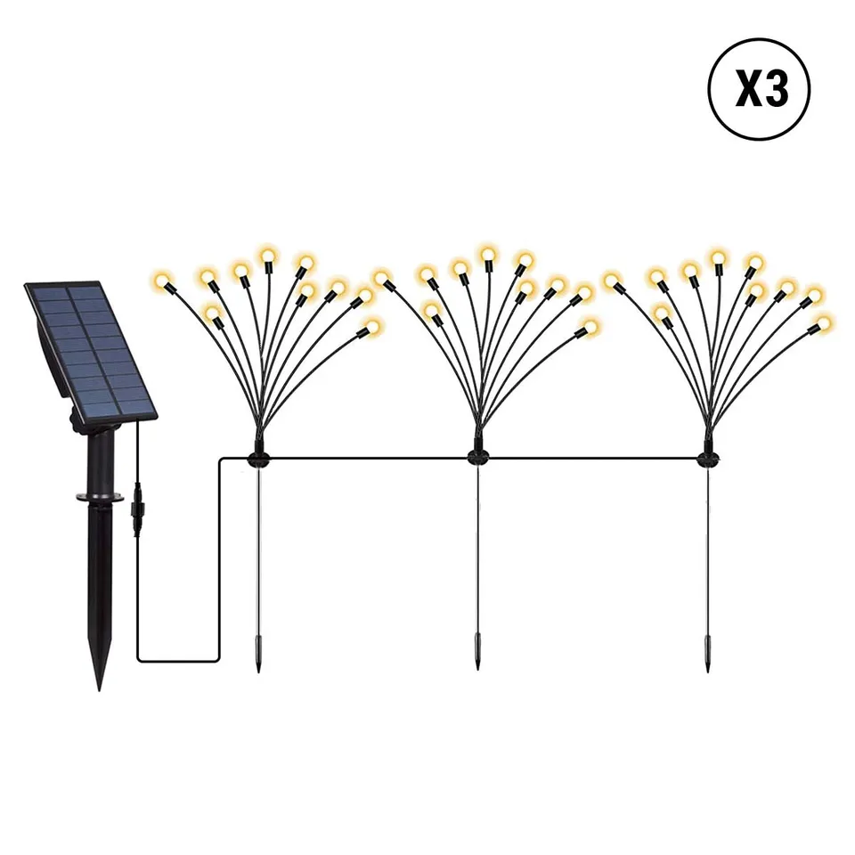 Red Deco Lyra Family lot 9 torches solaires H70cm chaud
