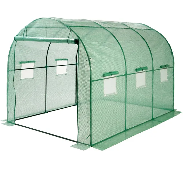 ECD Germany Garten Serre de jardin verte 300x200x200 cm PE