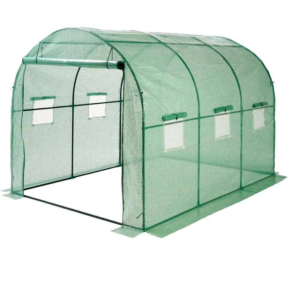 ECD Germany Garten Serre de jardin verte 300x200x200 cm PE