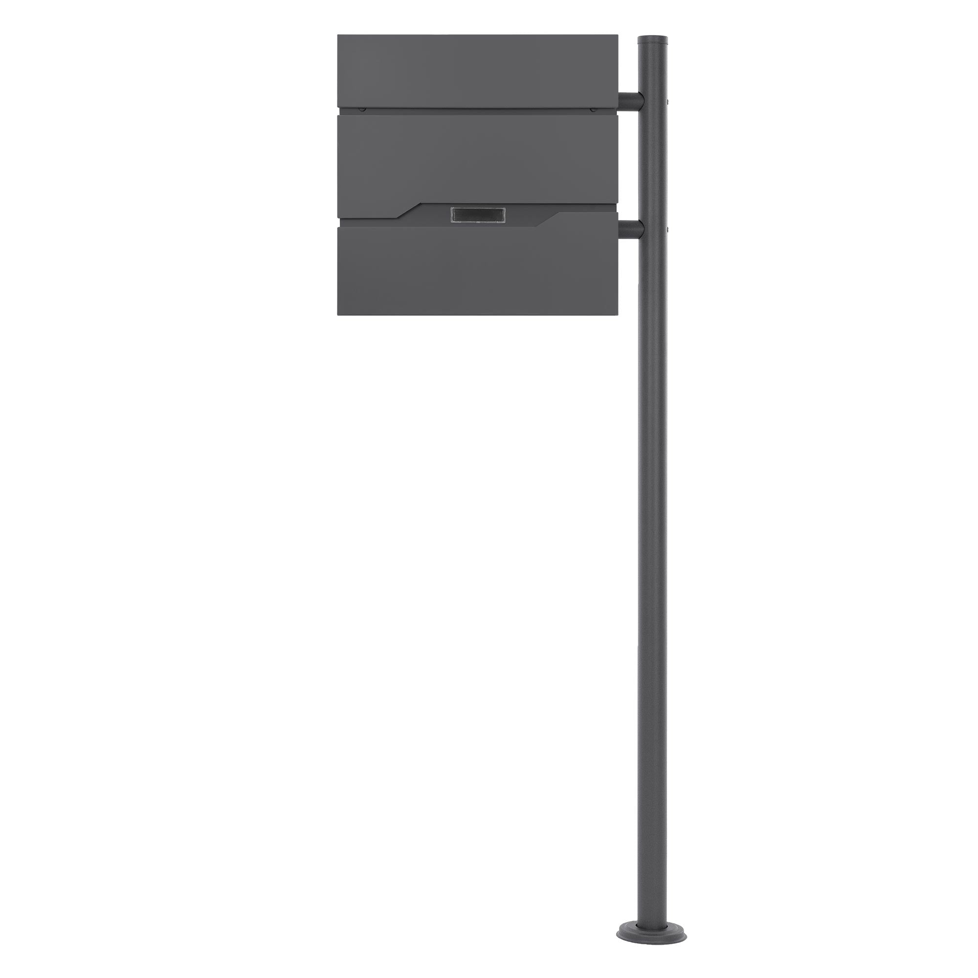 ECD Germany Boite aux lettres sur pied 120 cm noir marbre journal