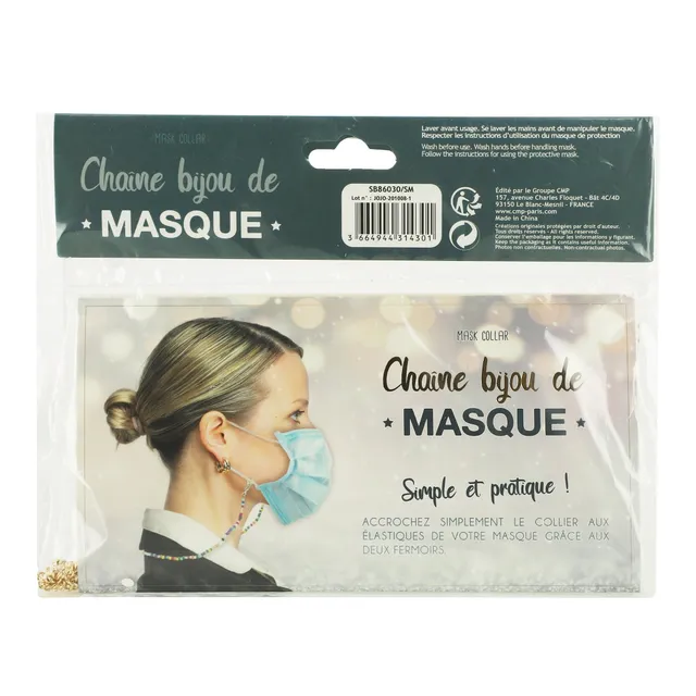 Stokomani chaîne de masque tour de cou