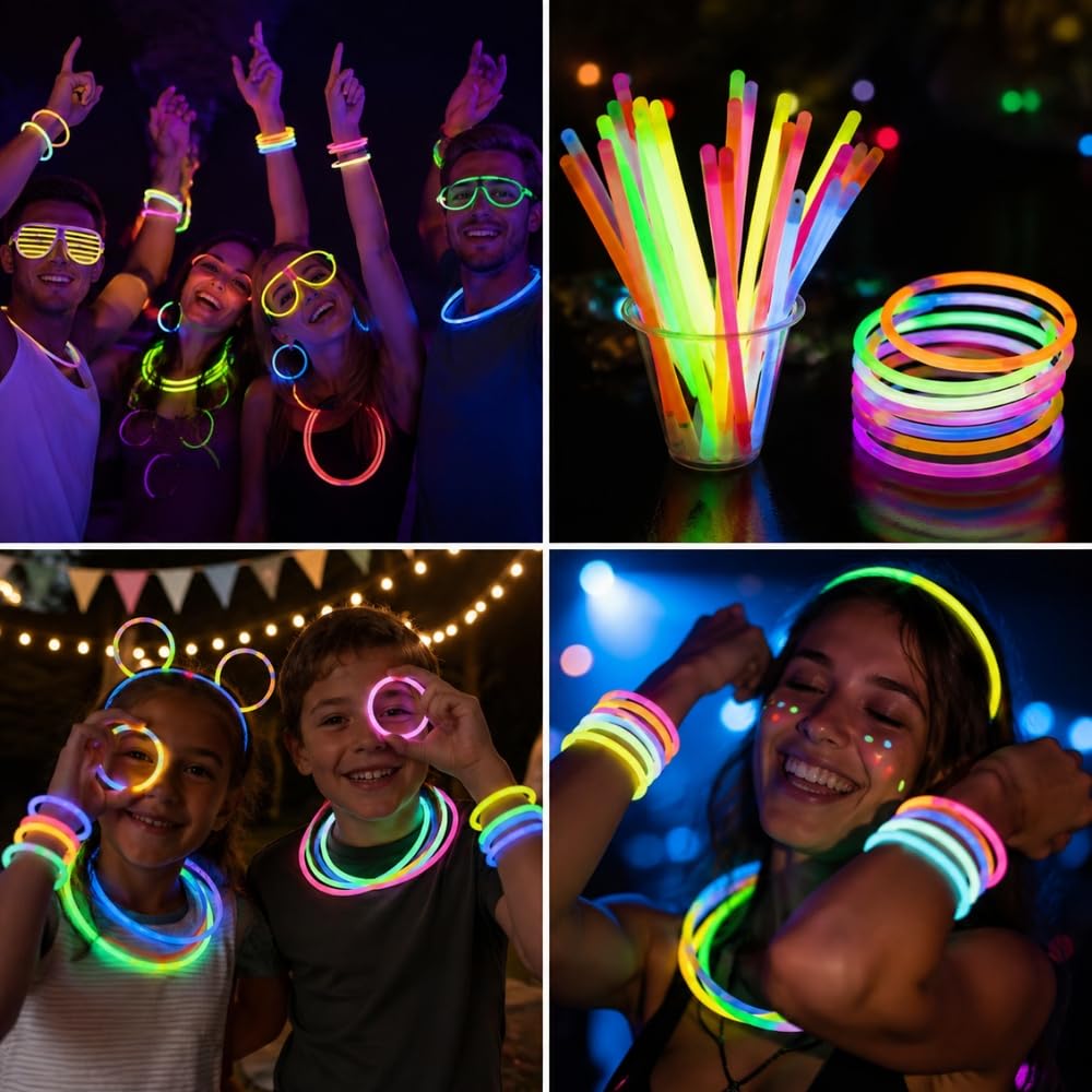 Shop-Story Loisirs bracelets lumineux fluo x30 20cm 6 couleurs