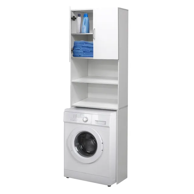 ECD Germany Möbel meuble lave-linge blanc 190x63 cm 2 portes