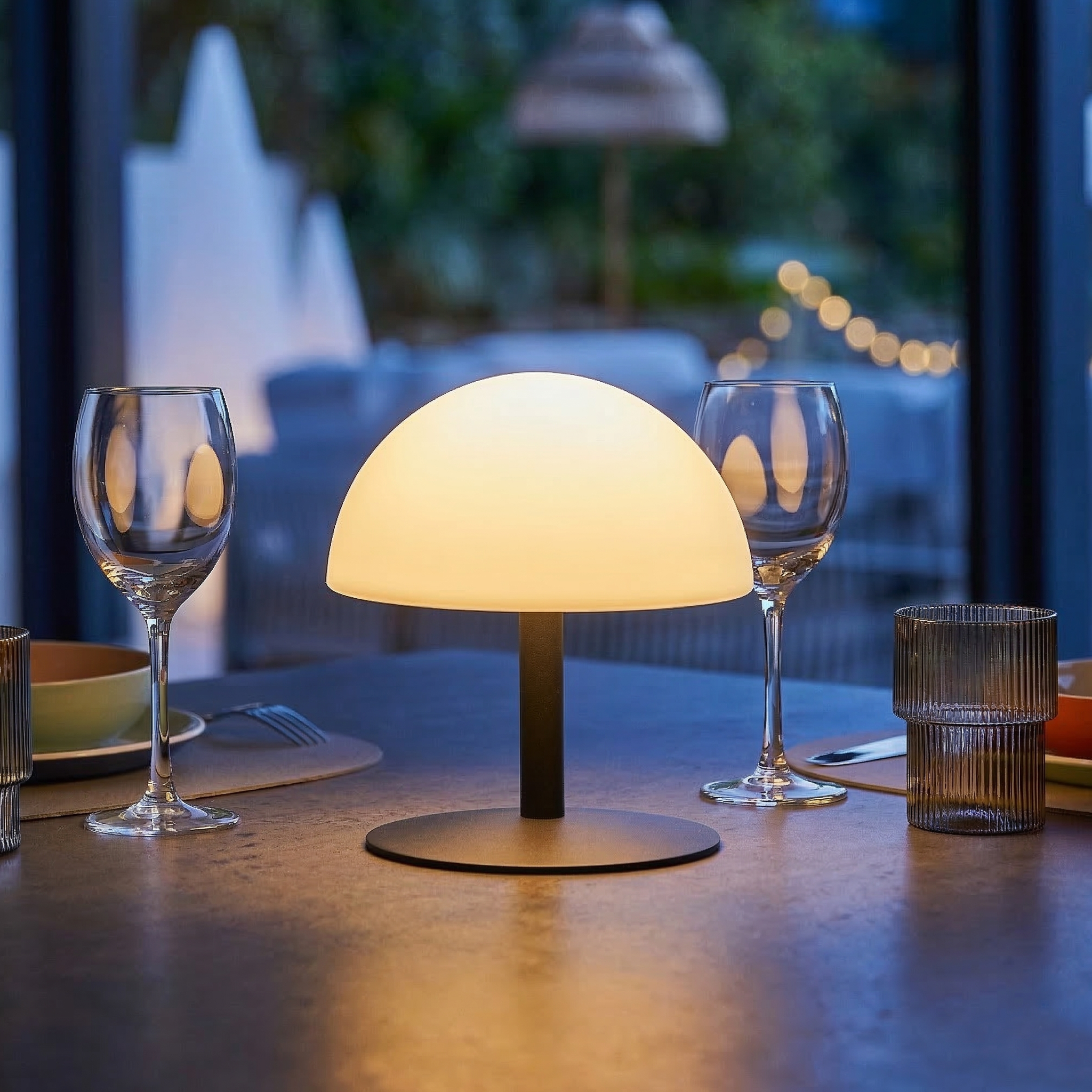 Red Deco Neptune Rock lampe sans fil gris H20cm dimmable