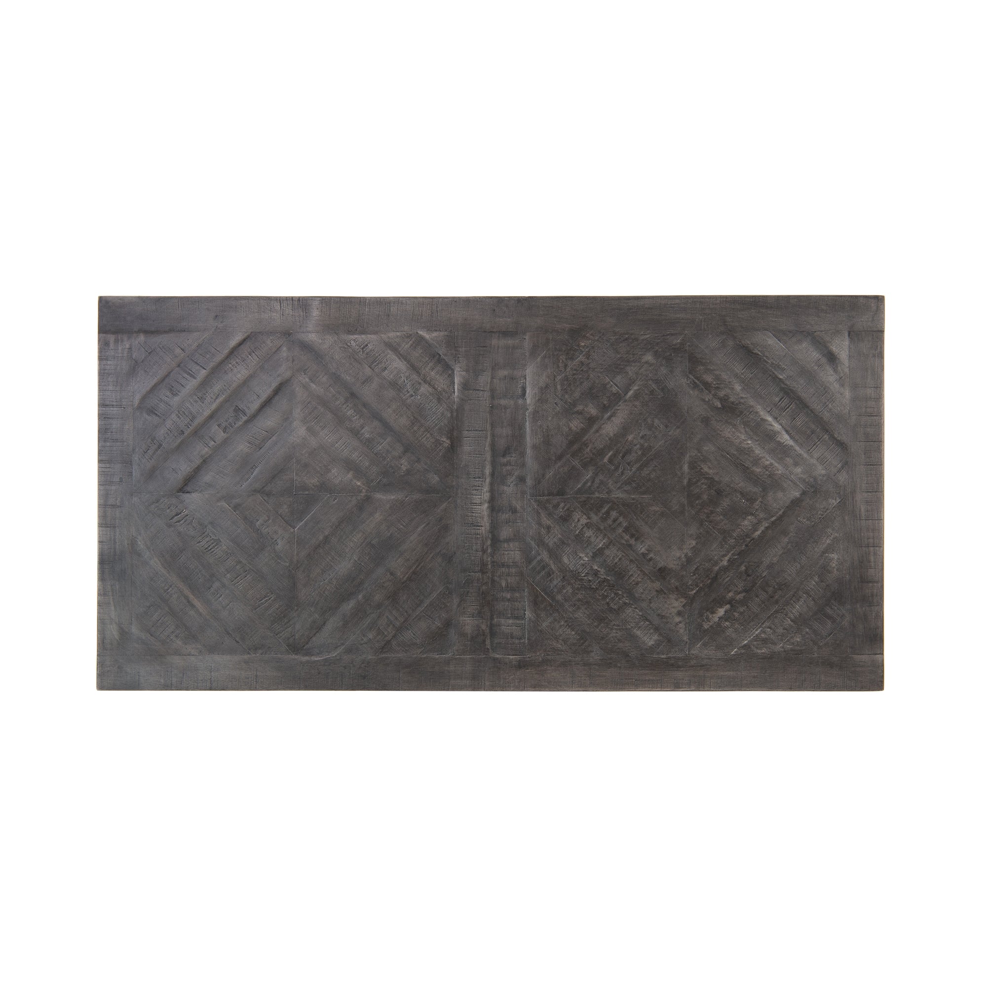 ECD Möbel table basse 120x60 gris manguier métal chevrons
