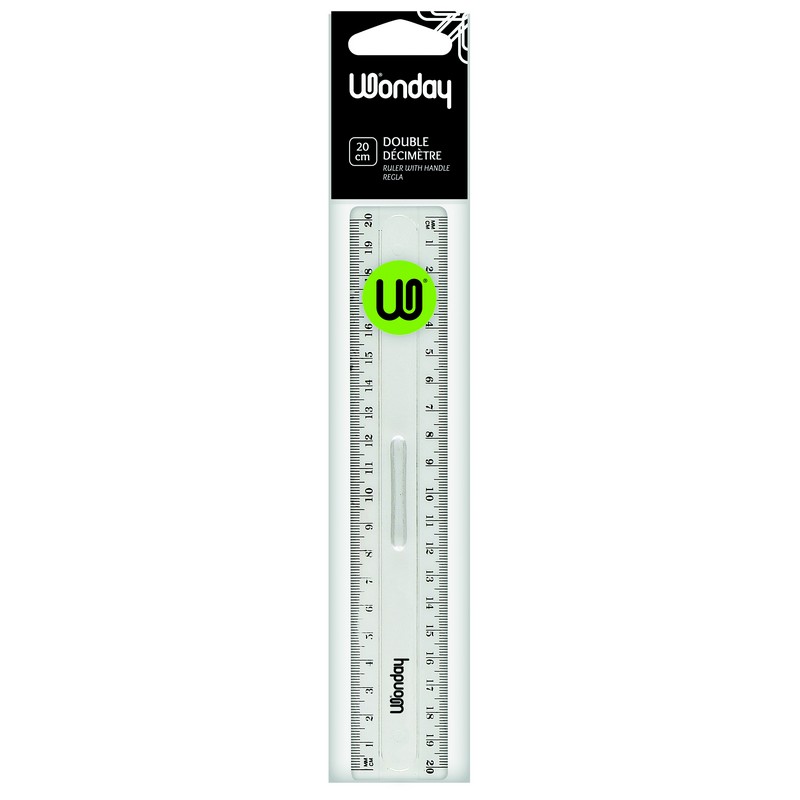 Safe Tool Traçage cristal Double décimètre règle 20 cm transparent