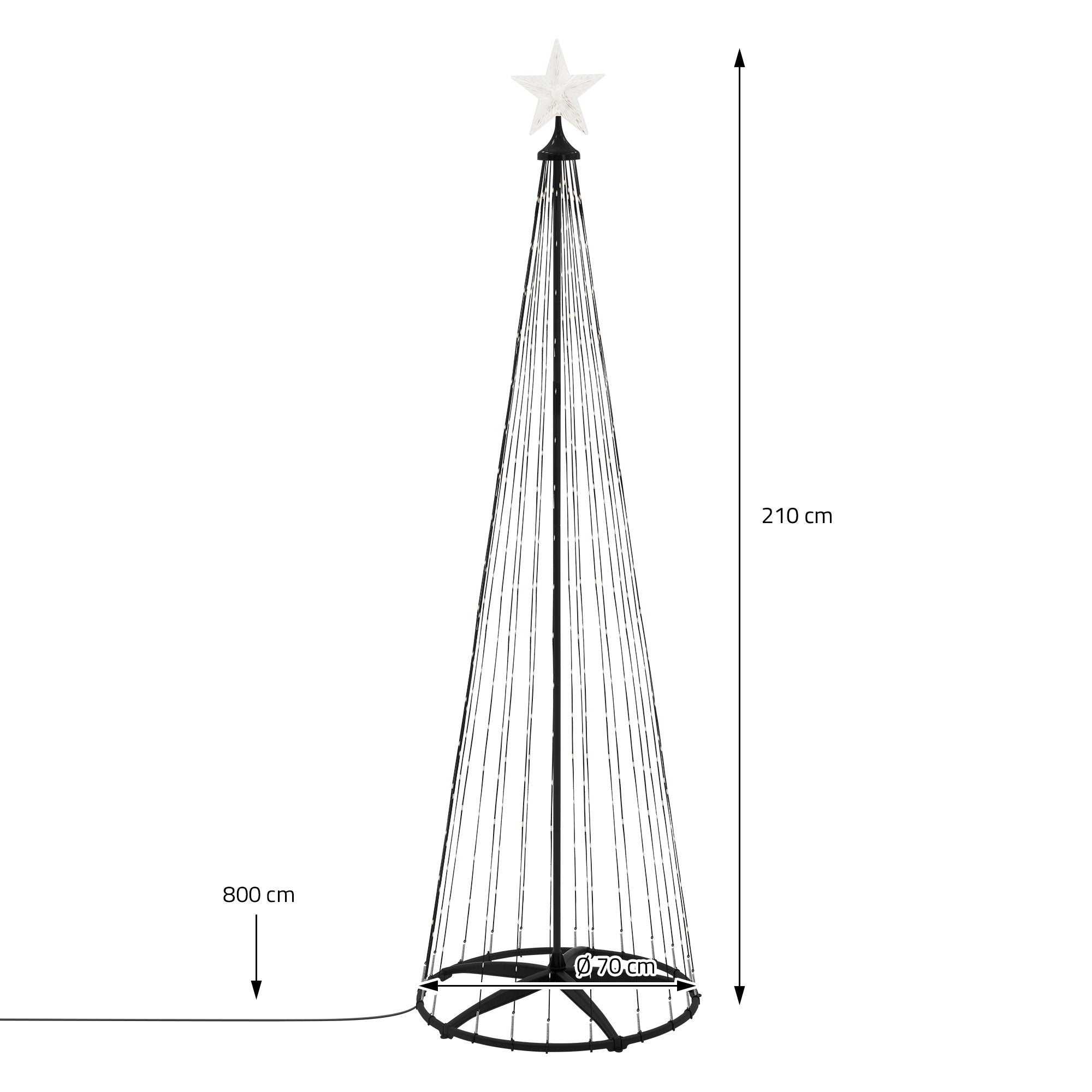 ECD Germany Haus & Wohnen guirlande sapin LED 210 cm 370 LED