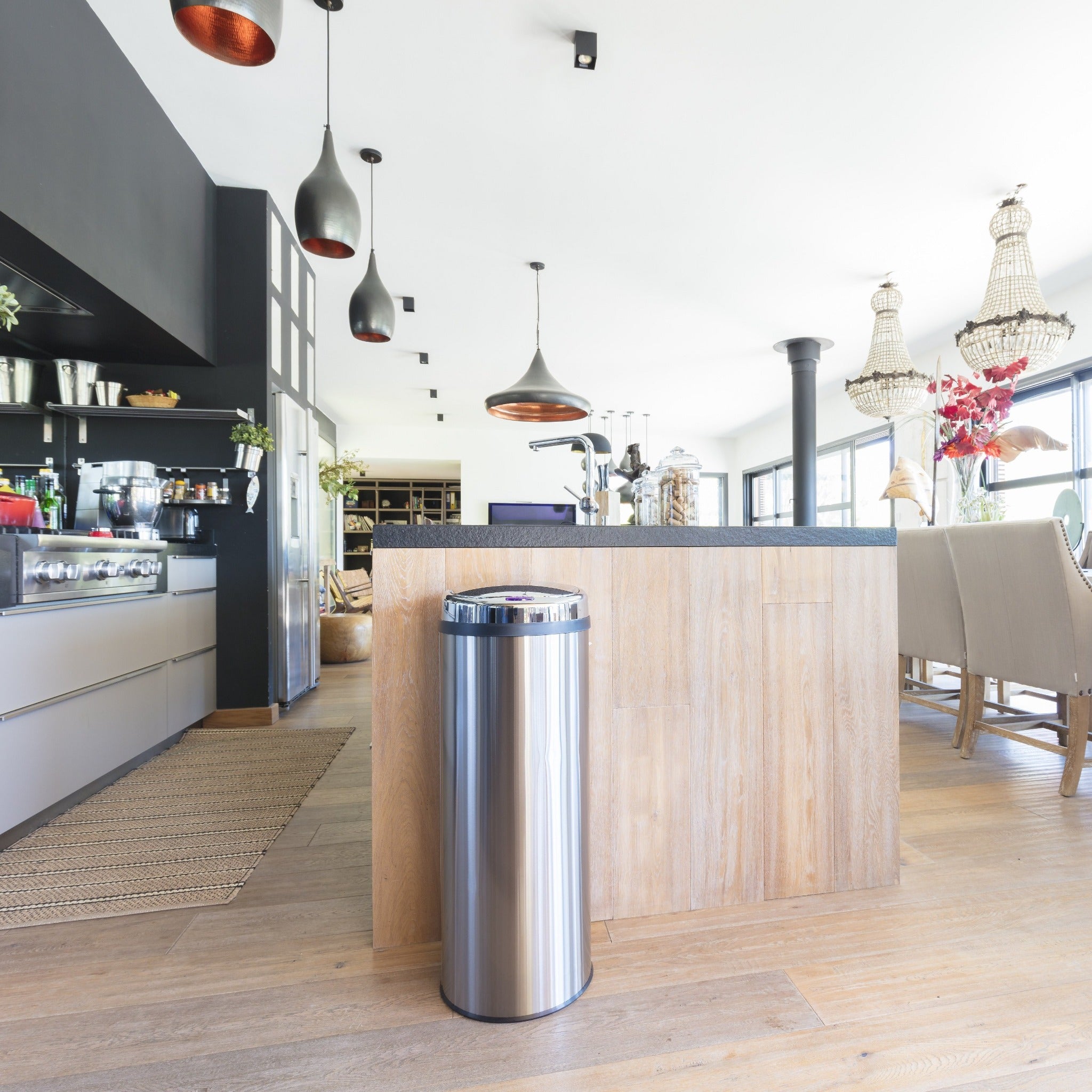 Red Deco Artic poubelle cuisine automatique 50L inox H85 cm