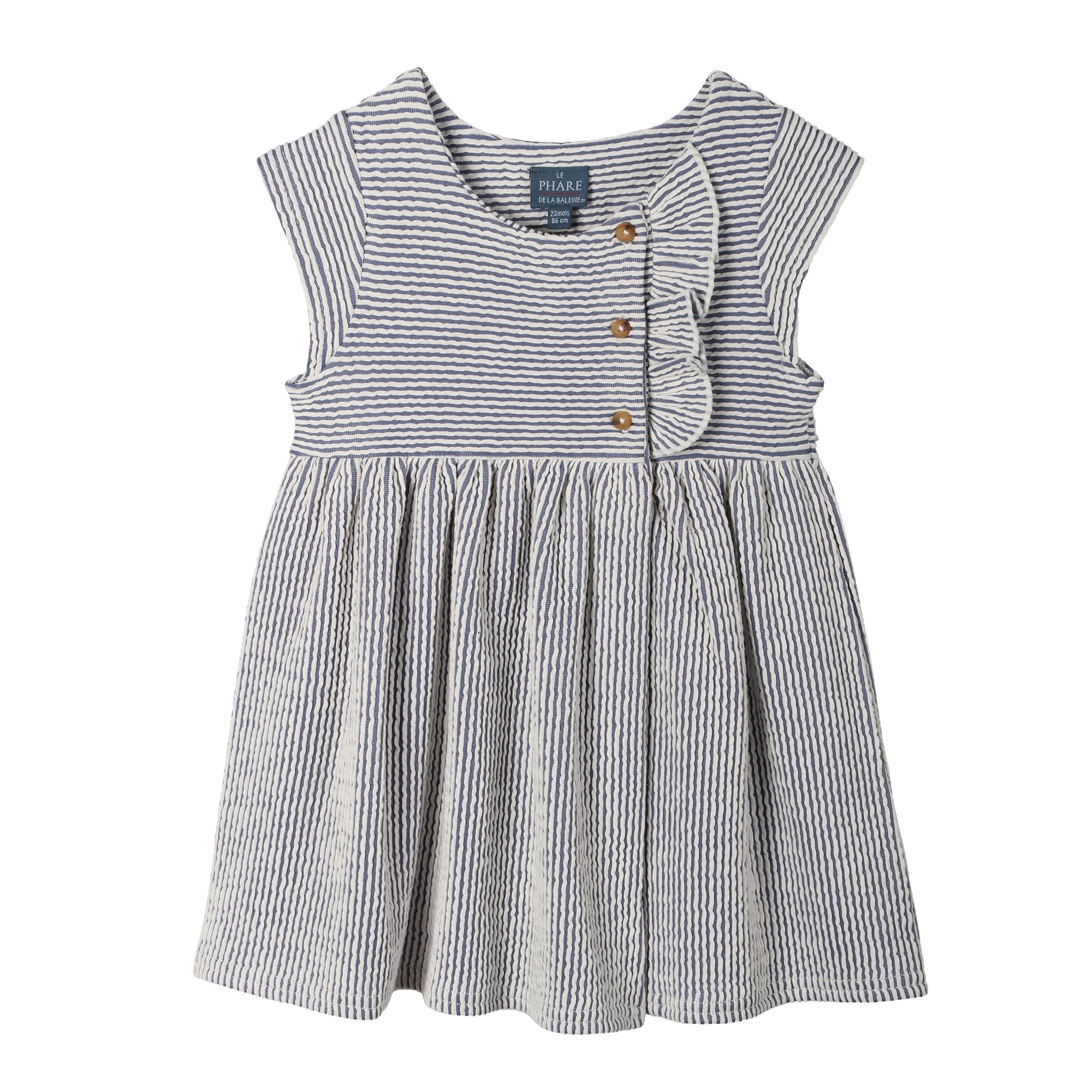 Stokomani Mode robe bébé seersucker 18M légère