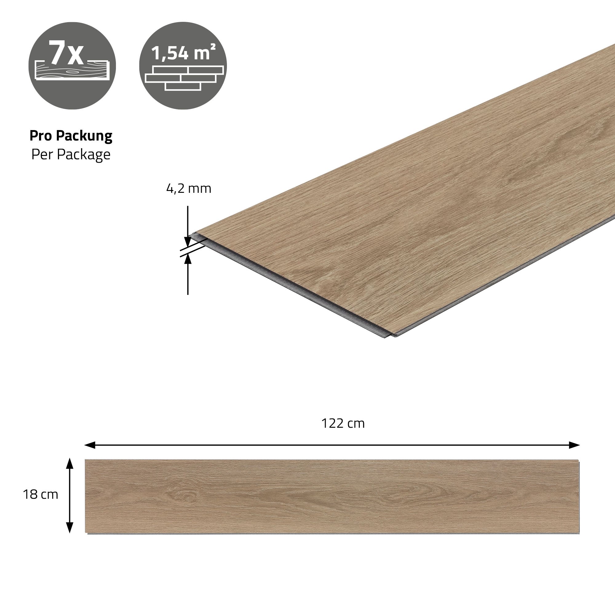 ML-Design sol vinyle chêne Golden Hour clic 4,2 mm 1,54m²