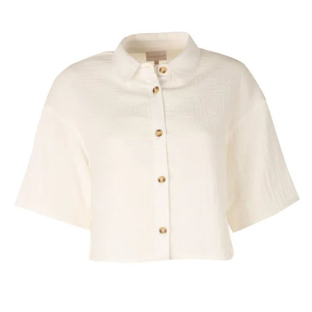 Stokomani Mode chemise gaze de coton beige femme