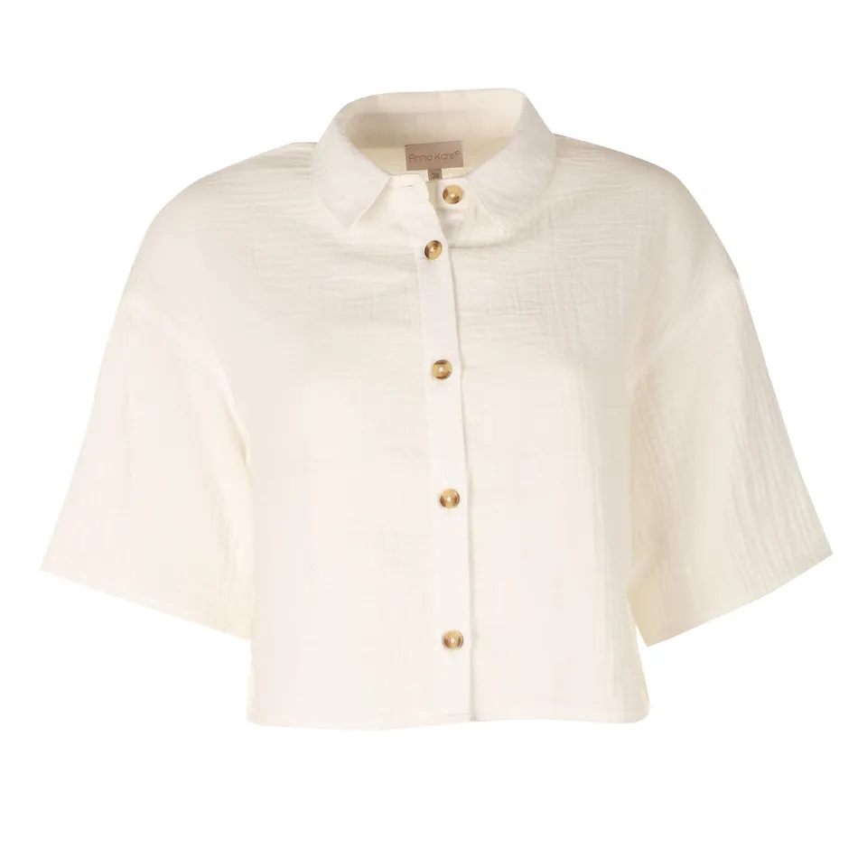 Stokomani Mode chemise gaze de coton beige femme