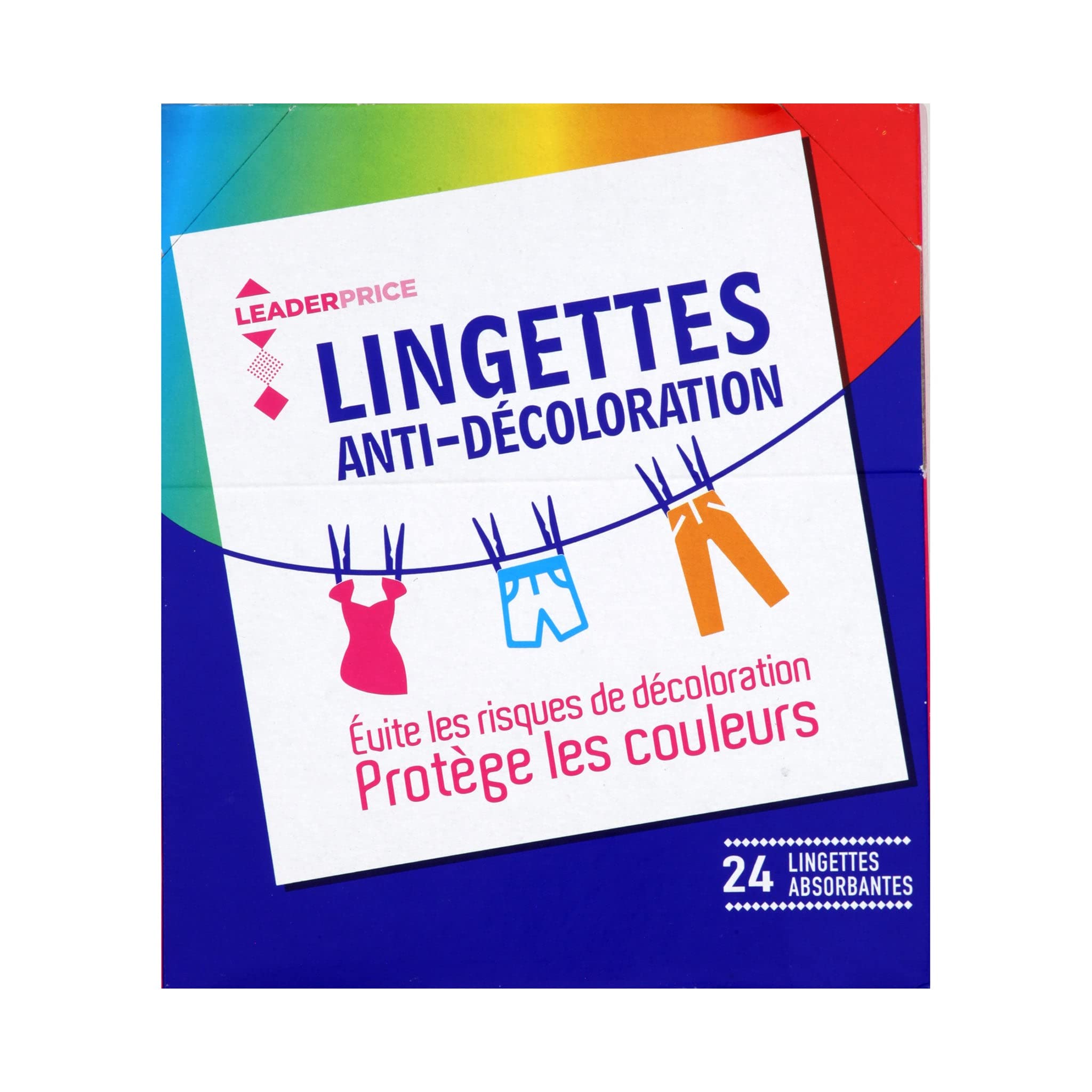 Leader Price lingettes anti-décoloration x24 lot 6 144 pièces