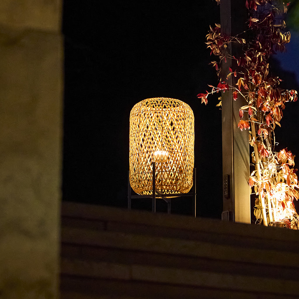 Red Deco Stanley lampadaire sans fil 150cm rotin RGB