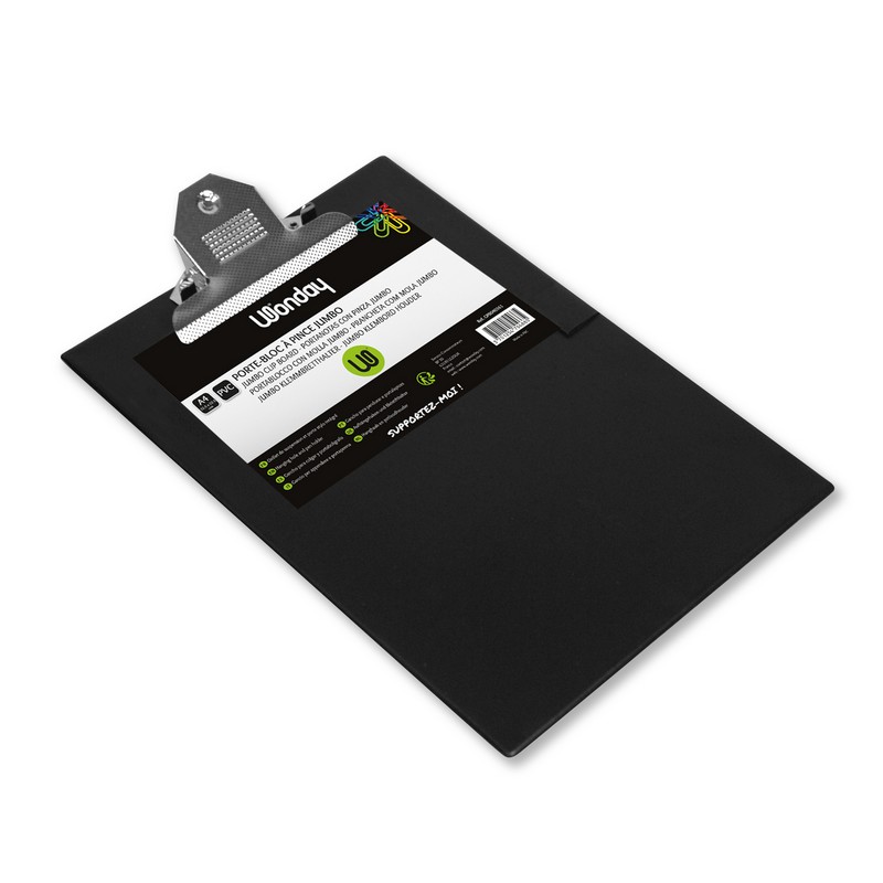 Safe Tool porte-bloc A4 pince jumbo noir clipboard bureau