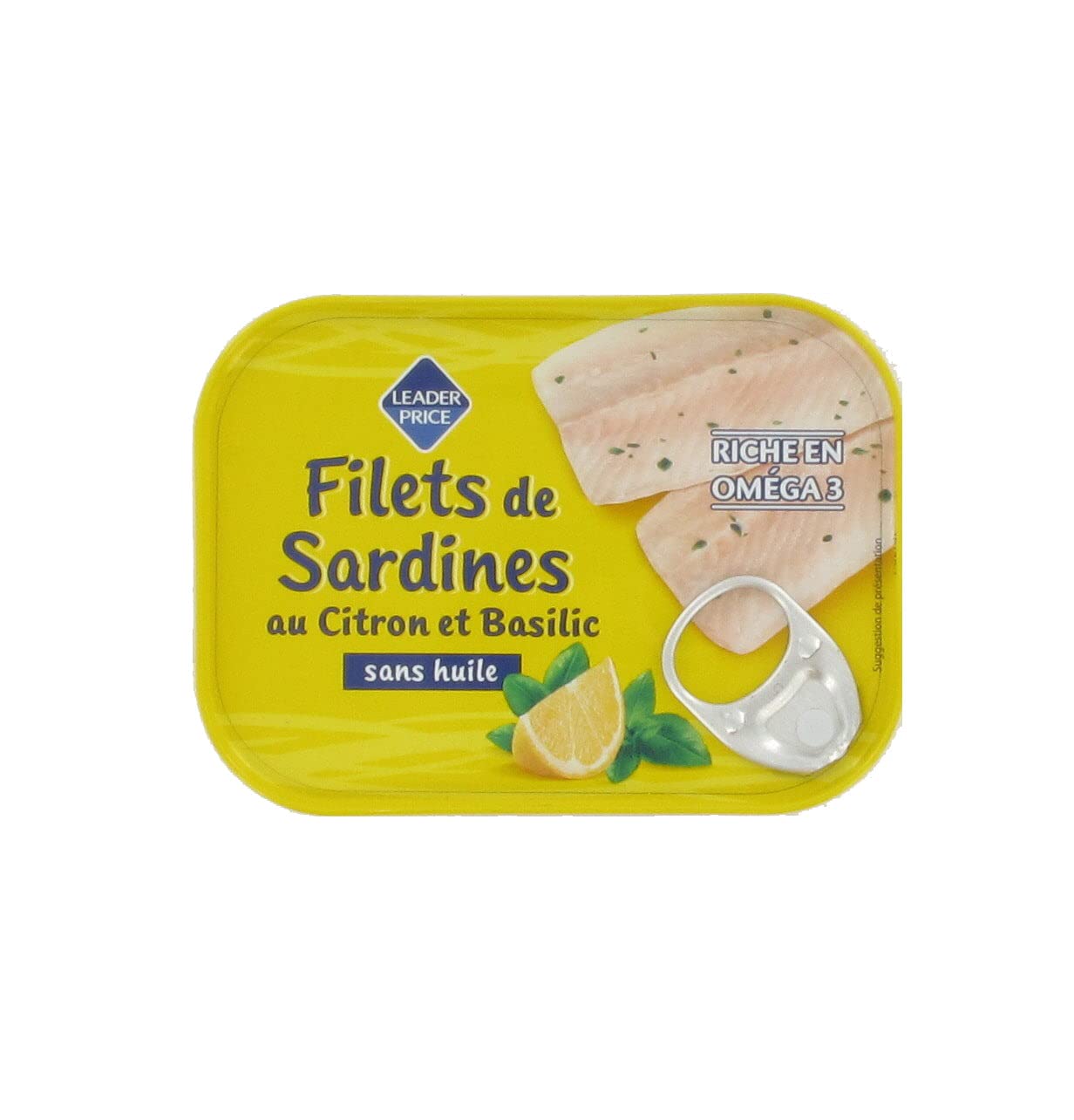 Leader Price filets de sardines citron basilic 80g